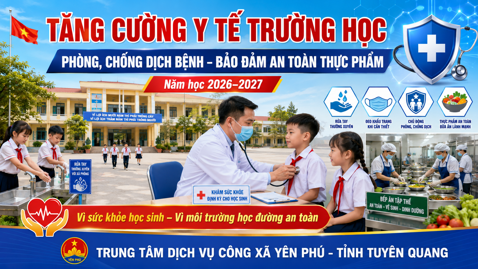 TĂNG CƯỜNG CÔNG TÁC Y TẾ TRƯỜNG HỌC, PHÒNG, CHỐNG DỊCH BỆNH VÀ BẢO ĐẢM AN TOÀN THỰC PHẨM