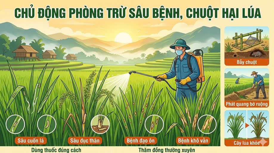 CHỦ ĐỘNG PHÒNG TRỪ SÂU, BỆNH HẠI LÚA VỤ XUÂN