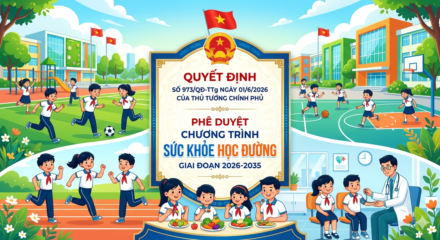 Quyết định số 973/QĐ-TTg ngày 01/6/2026 của Thủ tướng Chính phủ về việc Phê duyệt Chương trình Sức khỏe học đường giai đoạn 2026-2035