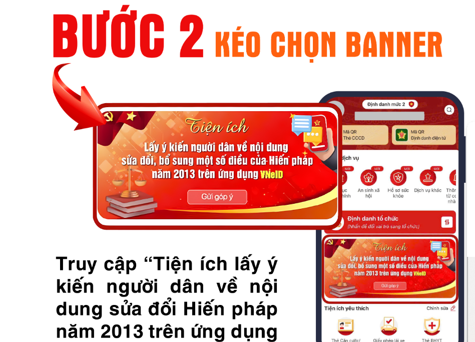 Các bước lấy ý kiến Nhân dân về sửa đổi Hiến pháp năm 2013 trên VNeID