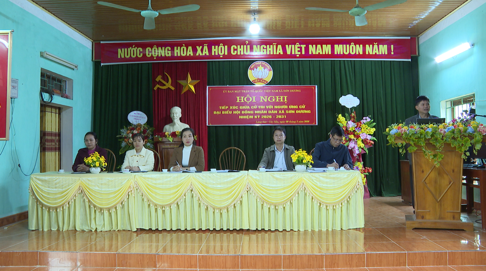 Đơn vị bầu cử số 1 xã Sơn Dương tiếp xúc cử tri vận động bầu cử đại biểu HĐND cấp xã, nhiệm kỳ 2026 - 2031 tại thôn Làng Sảo