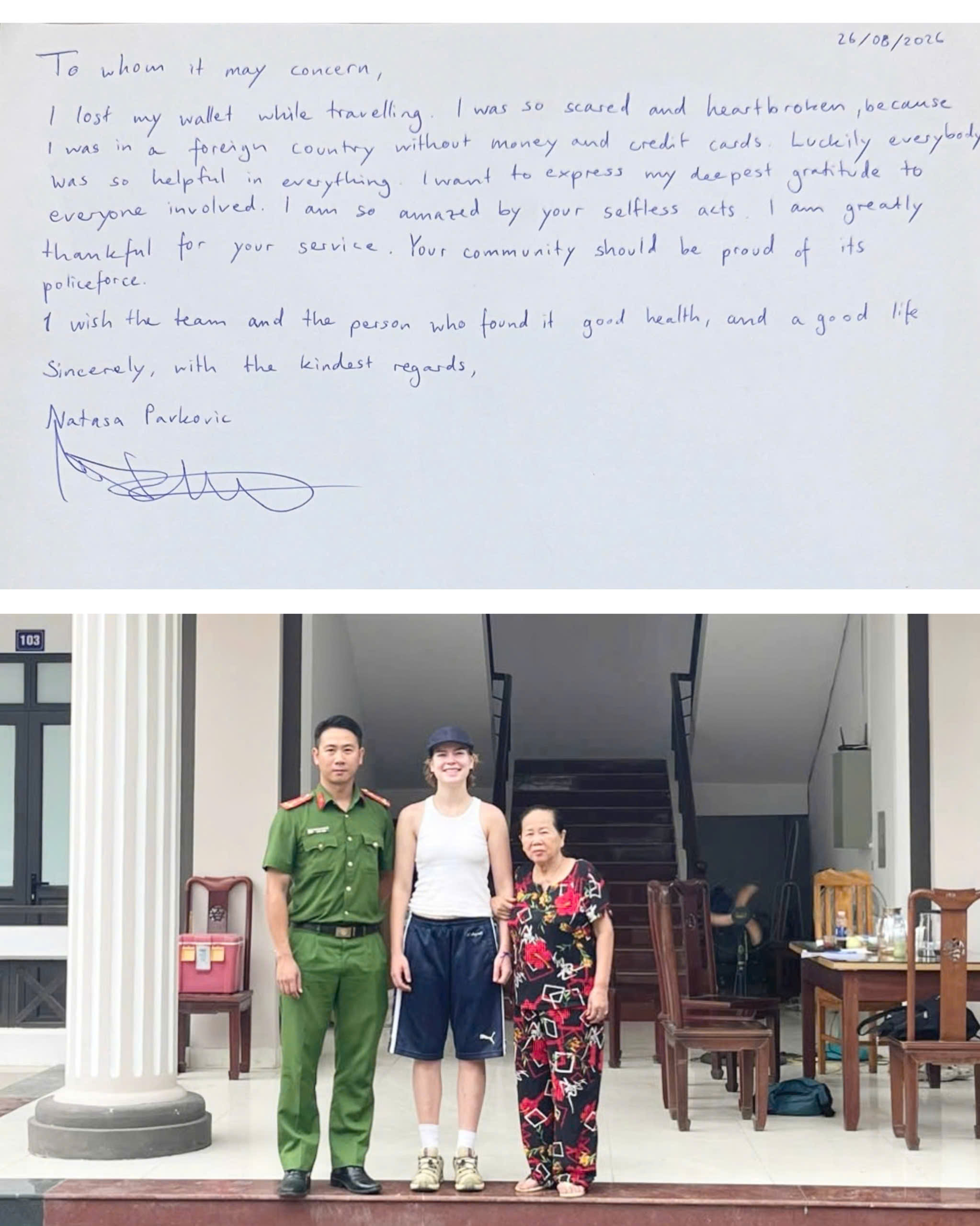 CÔNG AN PHƯỜNG MINH XUÂN NHANH CHÓNG HỖ TRỢ DU KHÁCH NGƯỜI NƯỚC NGOÀI NHẬN LẠI TÀI SẢN THẤT LẠC