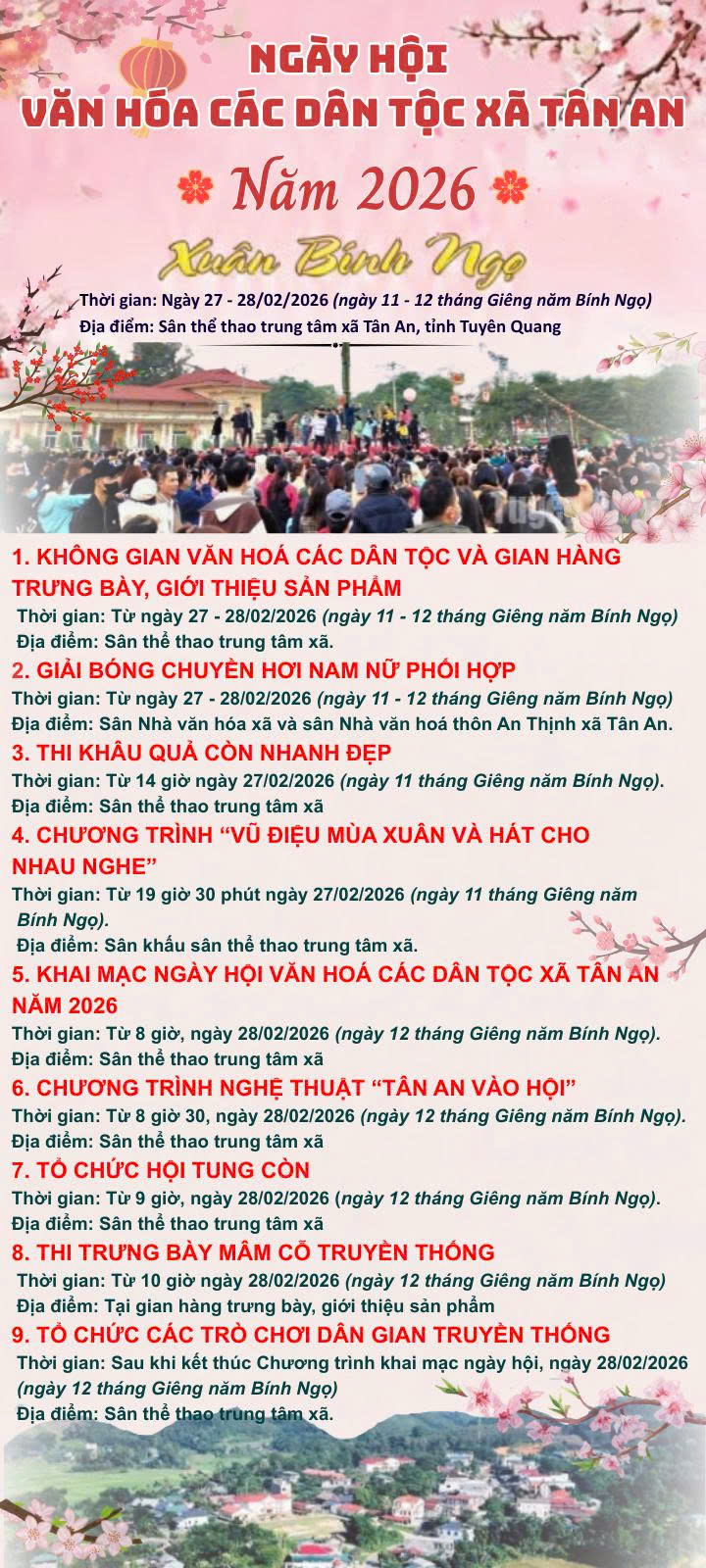 CHÀO MỪNG NGÀY HỘI VĂN HÓA CÁC DÂN TỘC XÃ TÂN AN NĂM 2026 