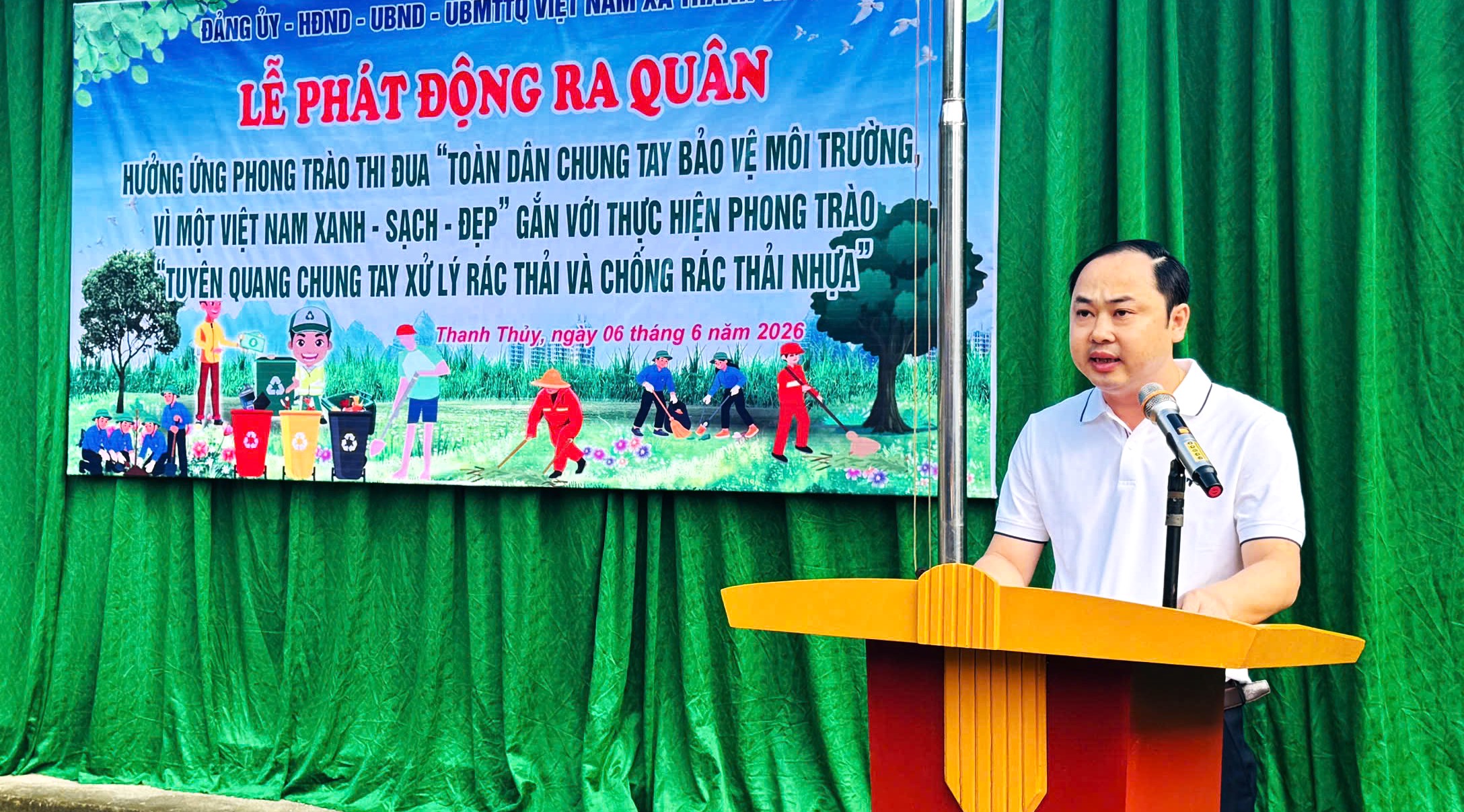 XÃ THANH THỦY RA QUÂN HƯỞNG ỨNG PHONG TRÀO BẢO VỆ MÔI TRƯỜNG VÀ CHỐNG RÁC THẢI NHỰA NĂM 2026