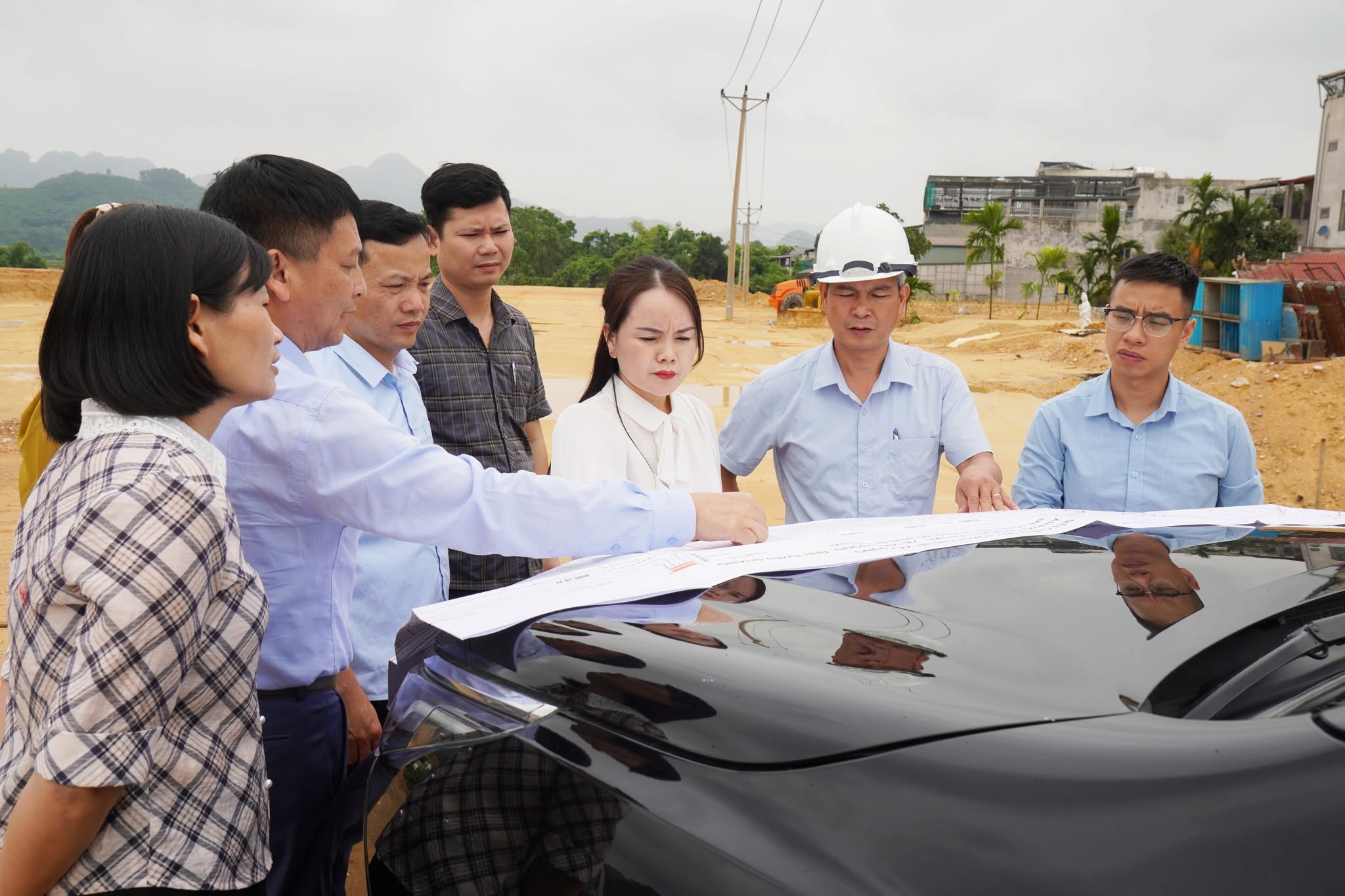 Lãnh đạo xã Sơn Dương kiểm tra quy hoạch các dự án trọng điểm trên địa bàn