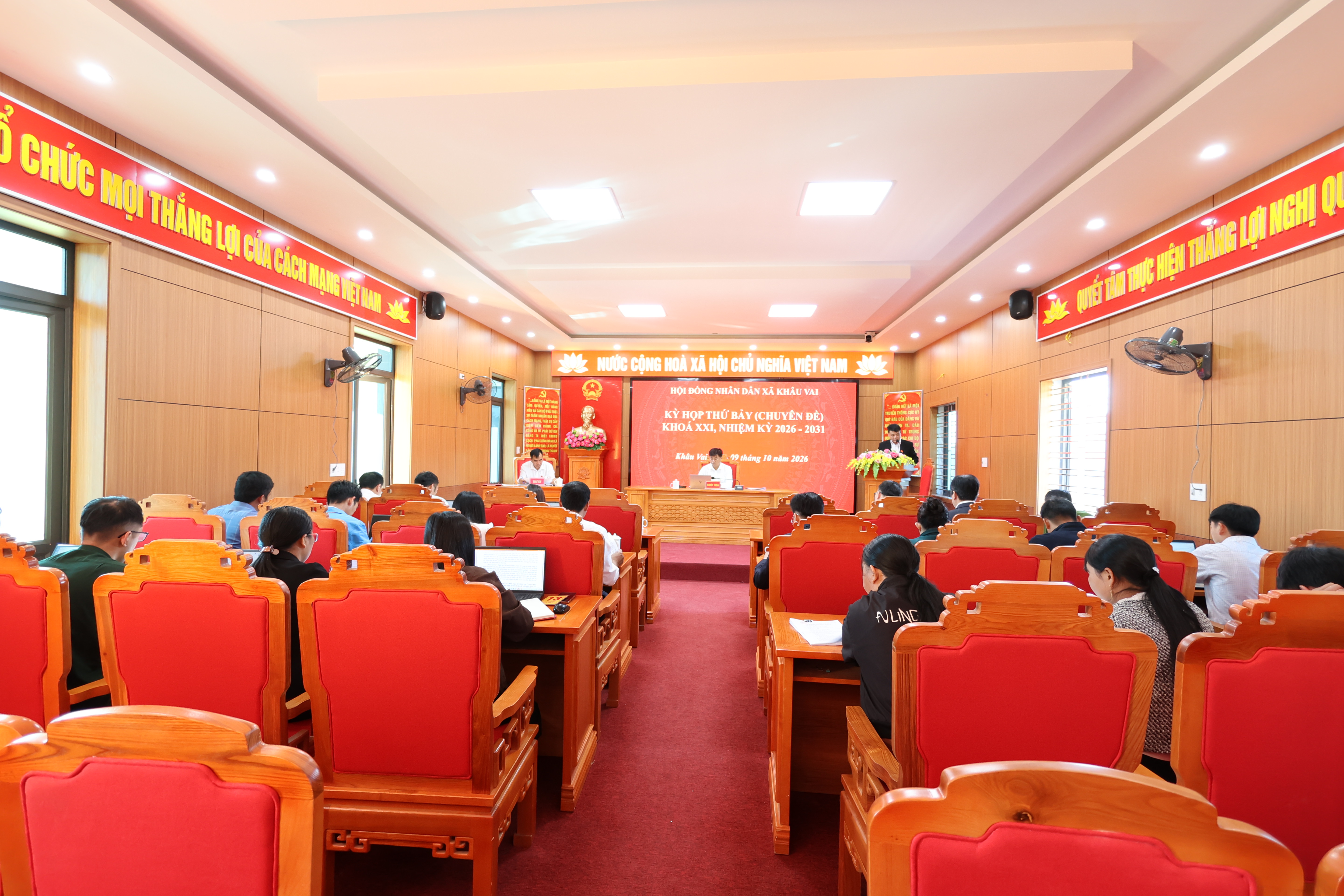 Hội đồng nhân dân xã Khâu Vai tổ chức kỳ họp thứ 7 chuyên đề