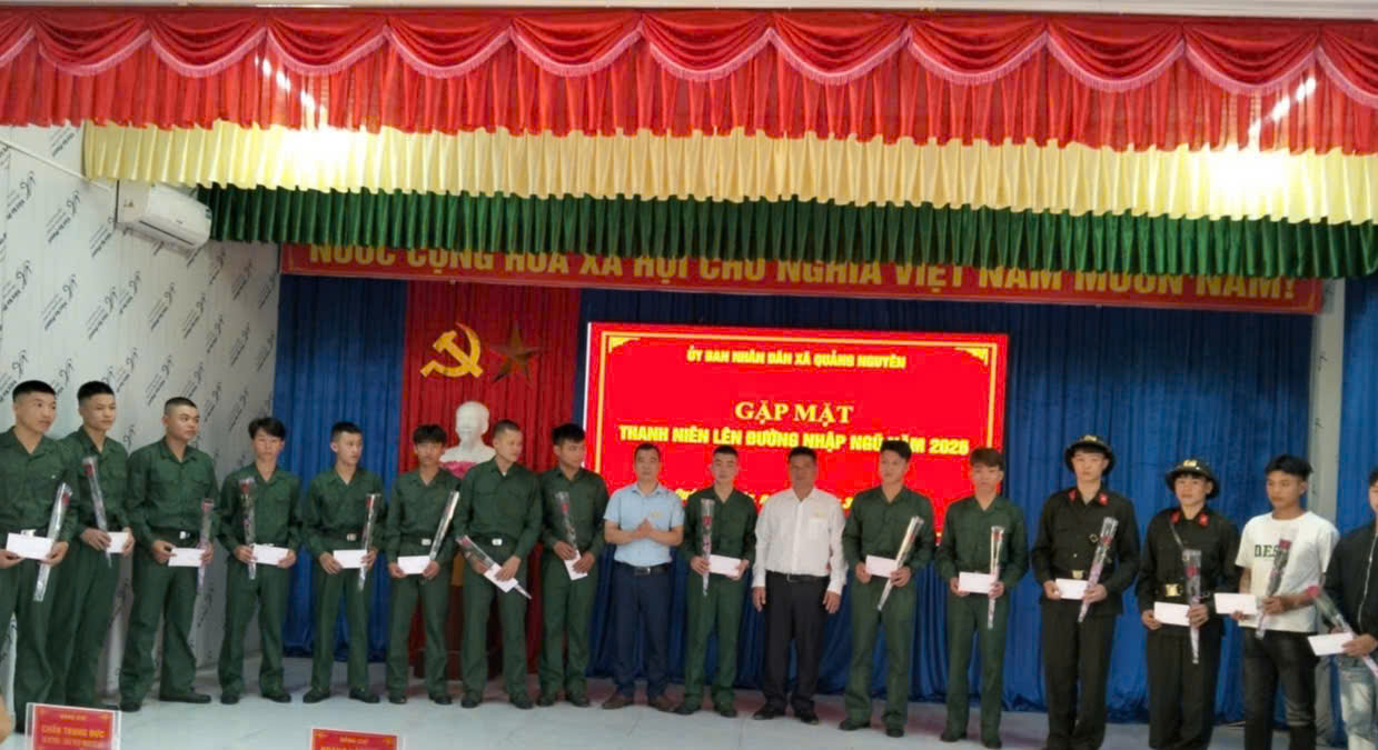 Xã Quảng Nguyên gặp mặt thanh niên lên đường nhập ngũ năm 2026