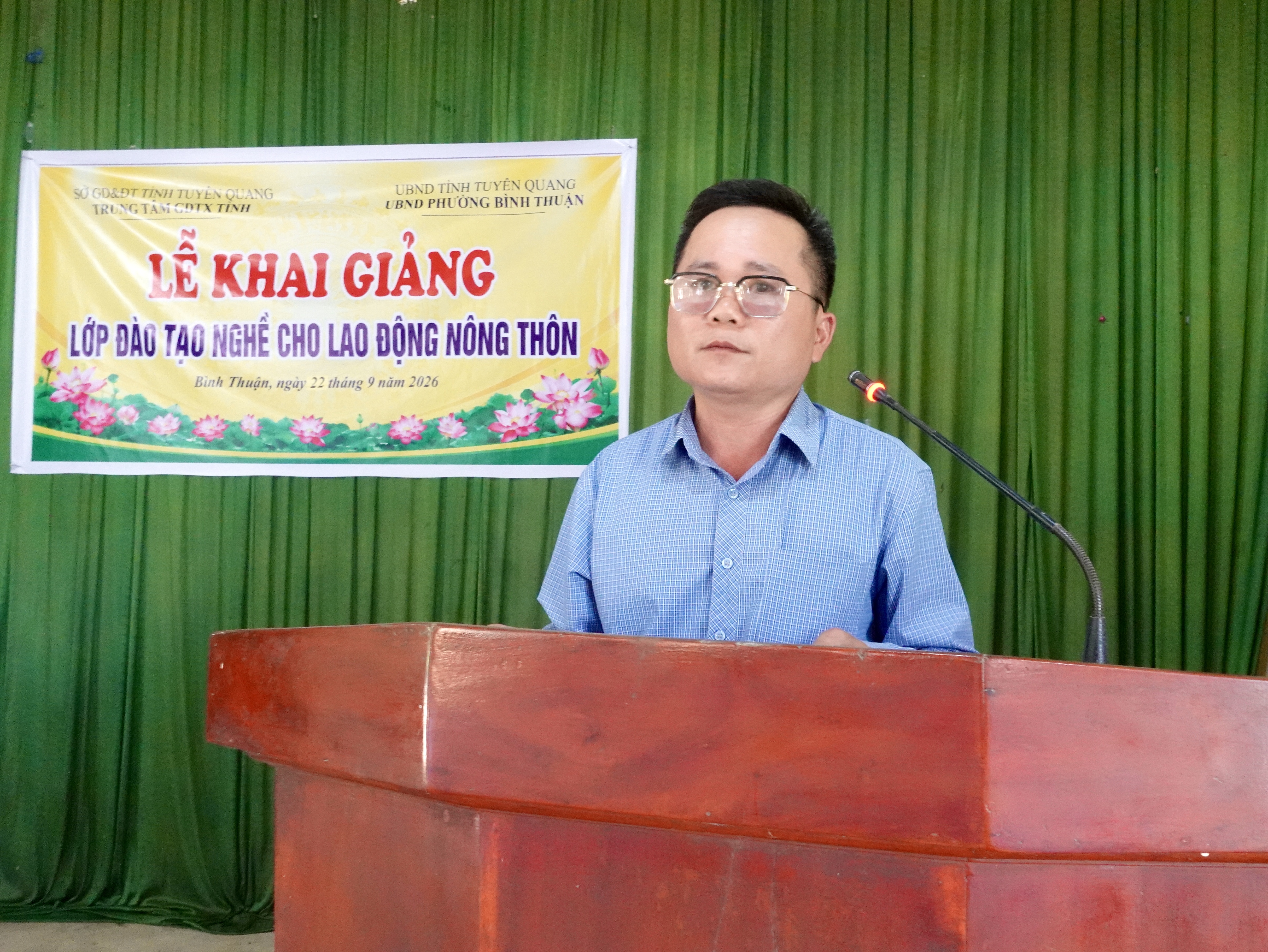 Khai giảng lớp đào tạo nghề cho lao động nông thôn tại phường Bình Thuận