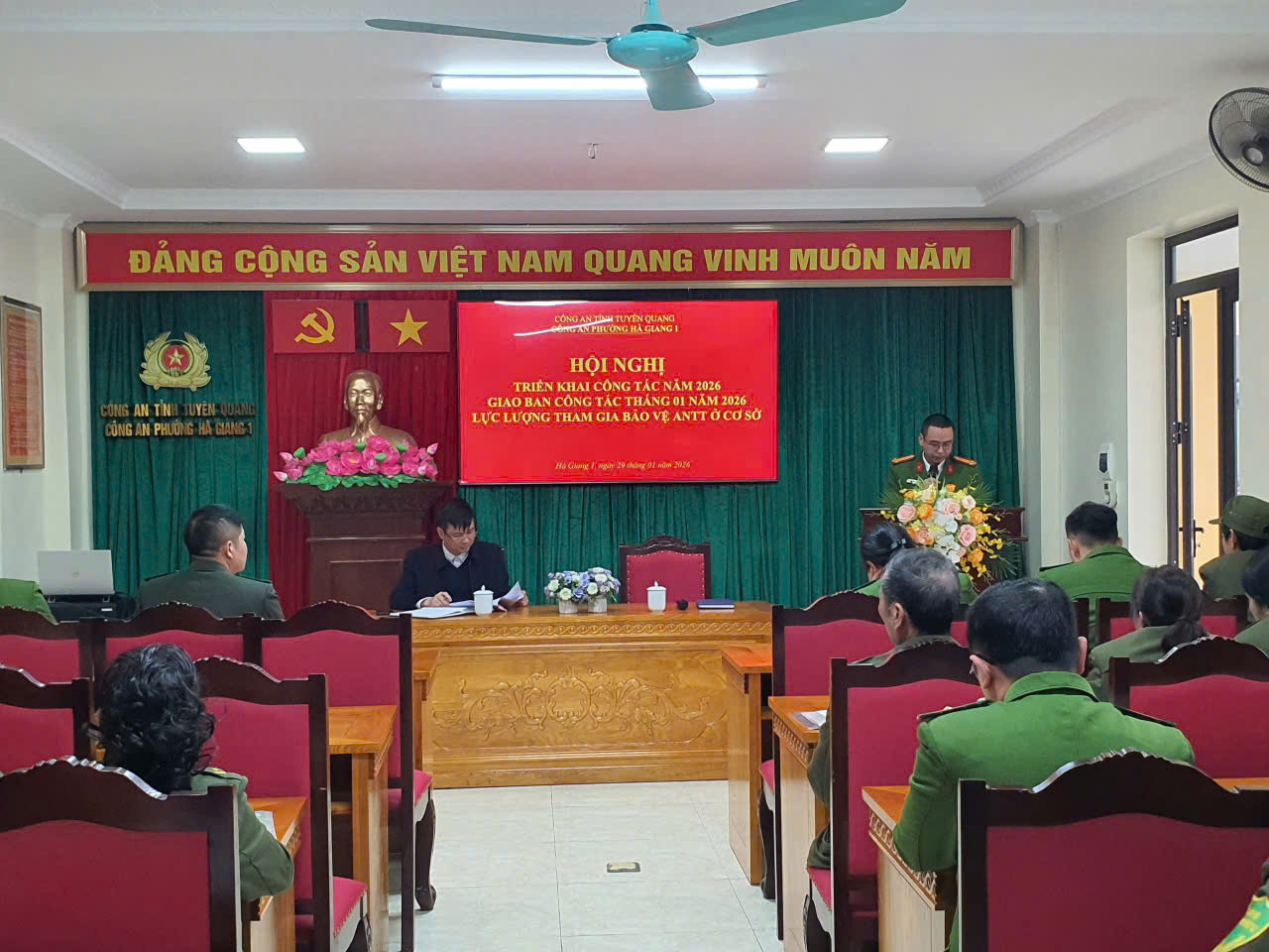 PHƯỜNG HÀ GIANG 1 TỔ CHỨC HỘI NGHỊ GIAO BAN LỰC LƯỢNG THAM GIA BẢO VỆ AN NINH, TRẬT TỰ CƠ SỞ.