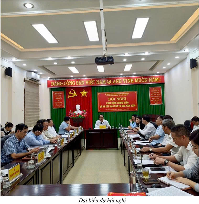 Khối thi đua Kinh tế - Xây dựng phát động và ký kết   giao ước thi đua năm 2026