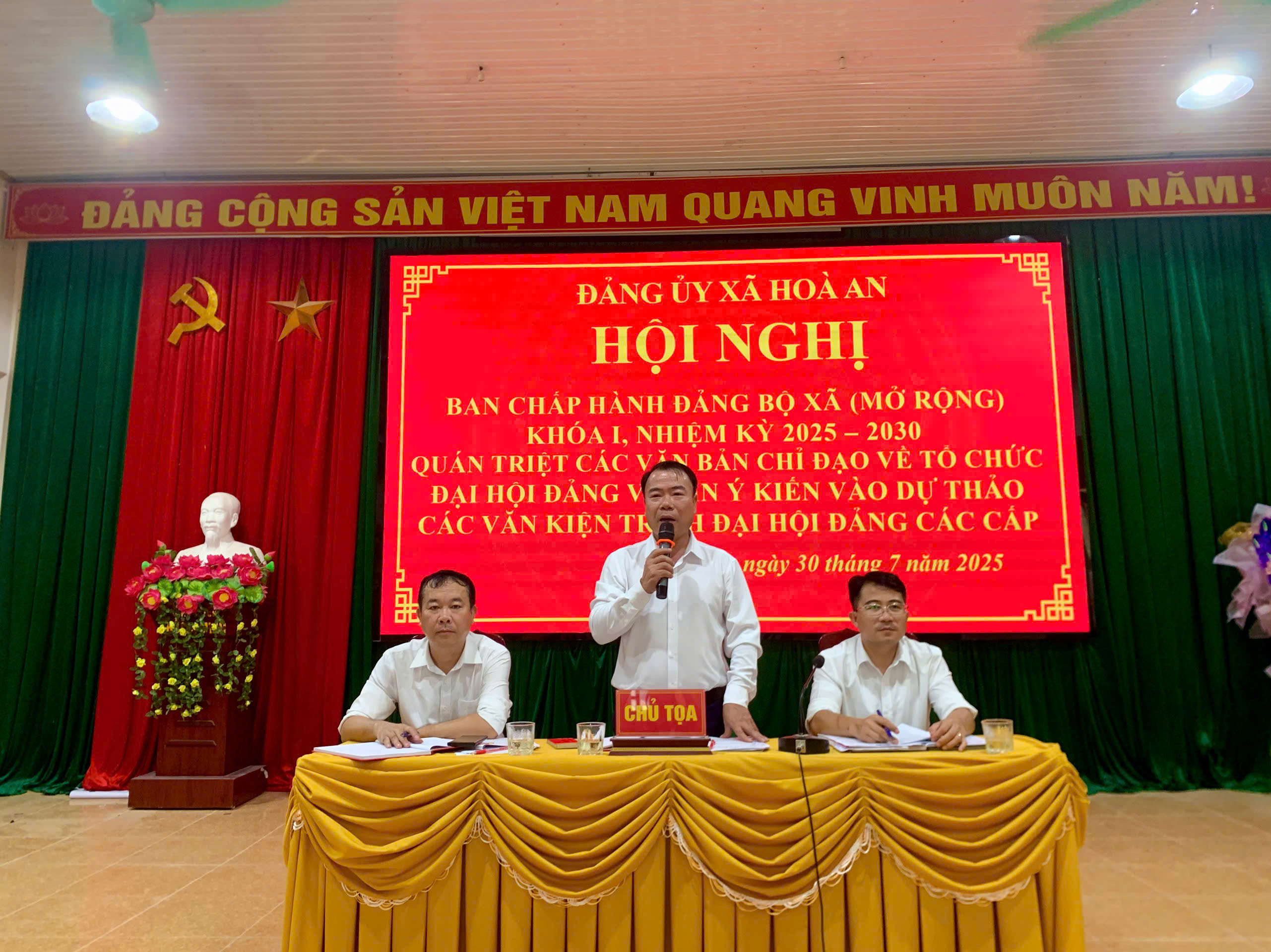 Xã Hòa An tổ chức Hội nghị Ban Chấp hành Đảng bộ xã (mở rộng) khoá I, nhiệm kỳ 2025 – 2030 và Hội nghị công bố các Nghị quyết, Quyết định về công tác cán bộ