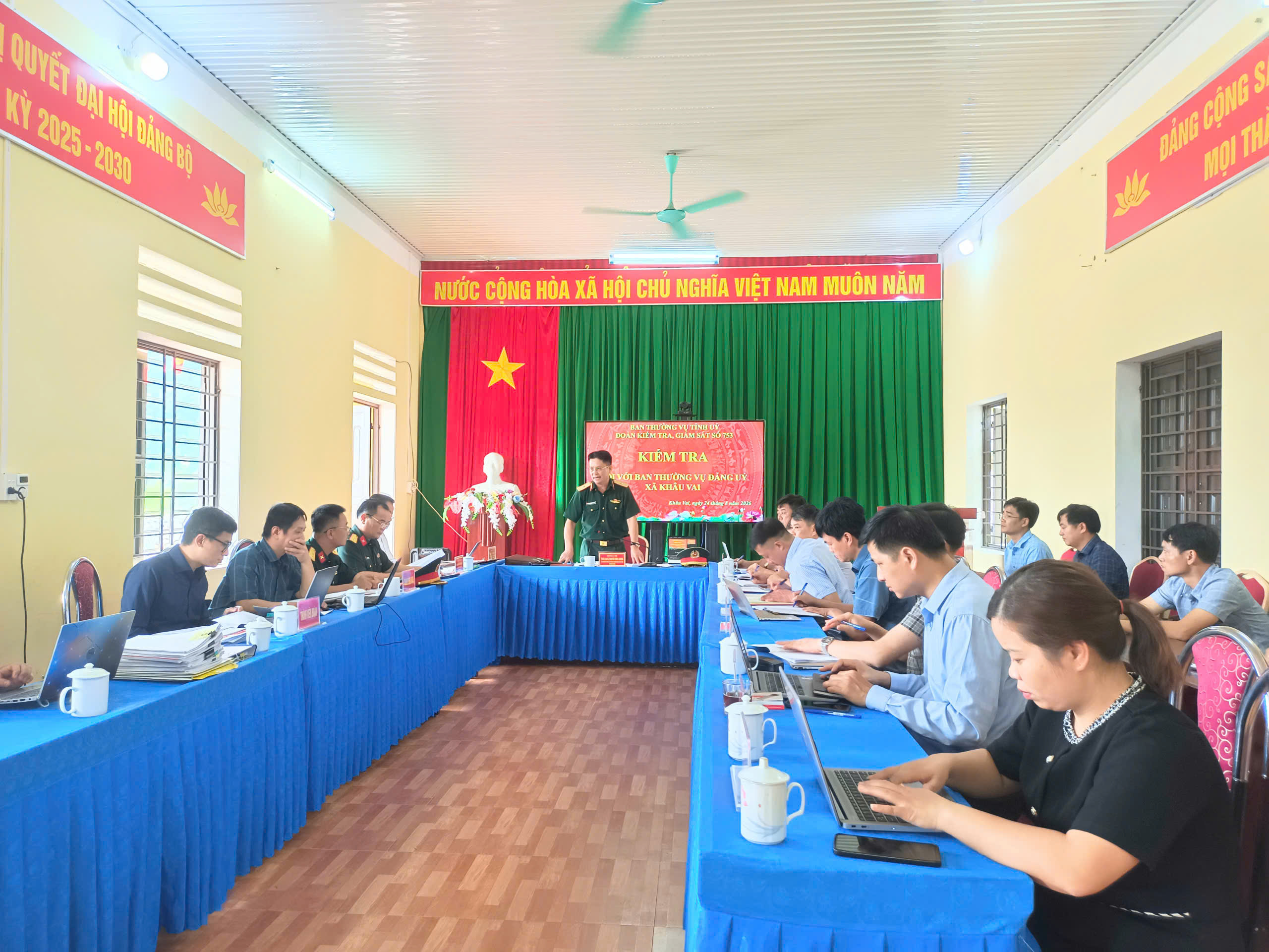 Đoàn công tác số 753 kiểm tra tại xã Khâu Vai