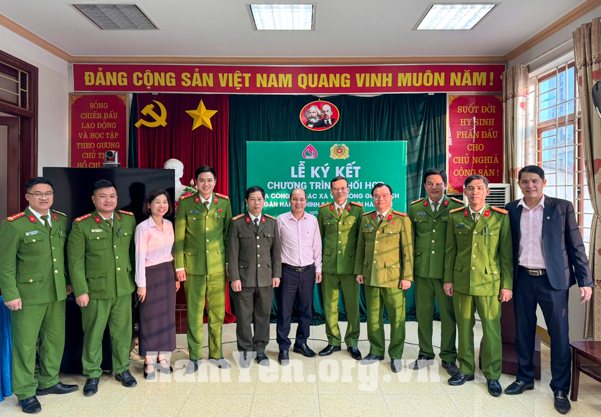 Ký kết phối hợp giữa Ngân hàng chính sách xã hội với công an các xã về công tác đảm bảo an ninh trật tự