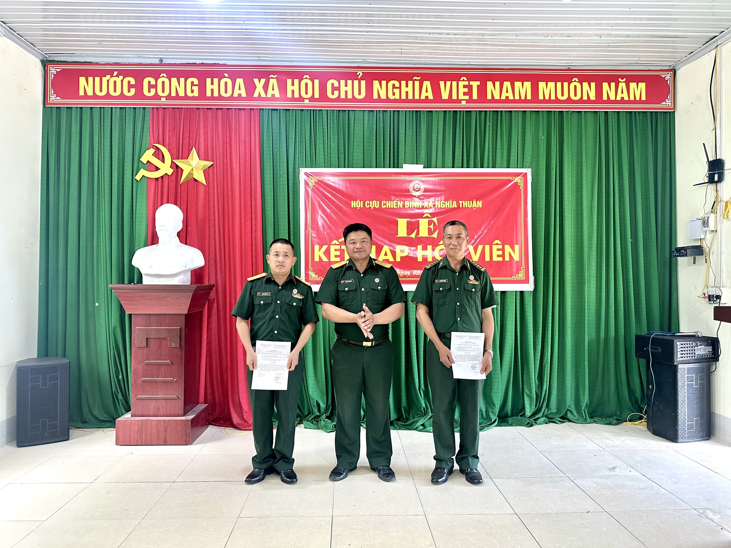 Hội Cựu chiến binh xã Nghĩa Thuận tổ chức Lễ kết nạp hội viên mới