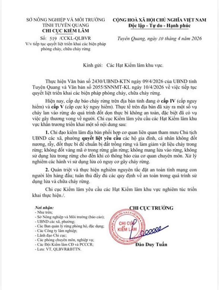 CẢNH BÁO NGUY CƠ CHÁY RỪNG Ở MỨC CỰC KỲ NGUY HIỂM - NGƯỜI DÂN CẦN NÂNG CAO CẢNH GIÁC