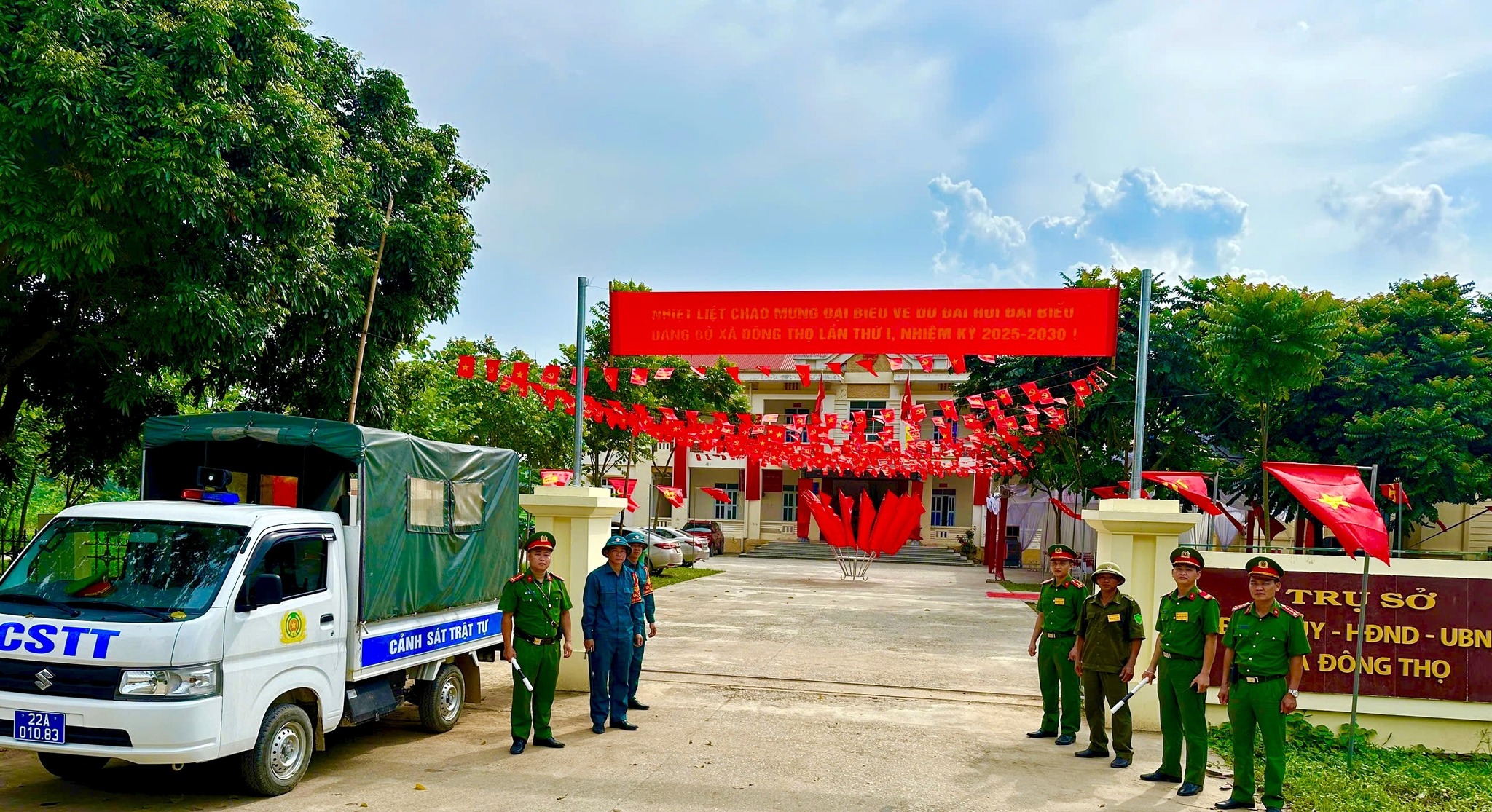 ĐẢM BẢO AN NINH AN TOÀN ĐẠI HỘI ĐẠI BIỂU ĐẢNG BỘ XÃ ĐÔNG THỌ LẦN THỨ I 