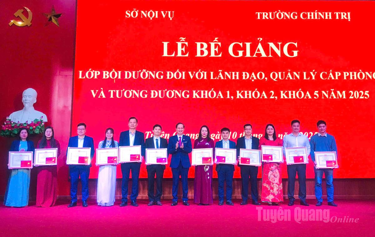159 học viên lớp Bồi dưỡng lãnh đạo, quản lý cấp phòng và tương đương được cấp chứng chỉ bồi dưỡng