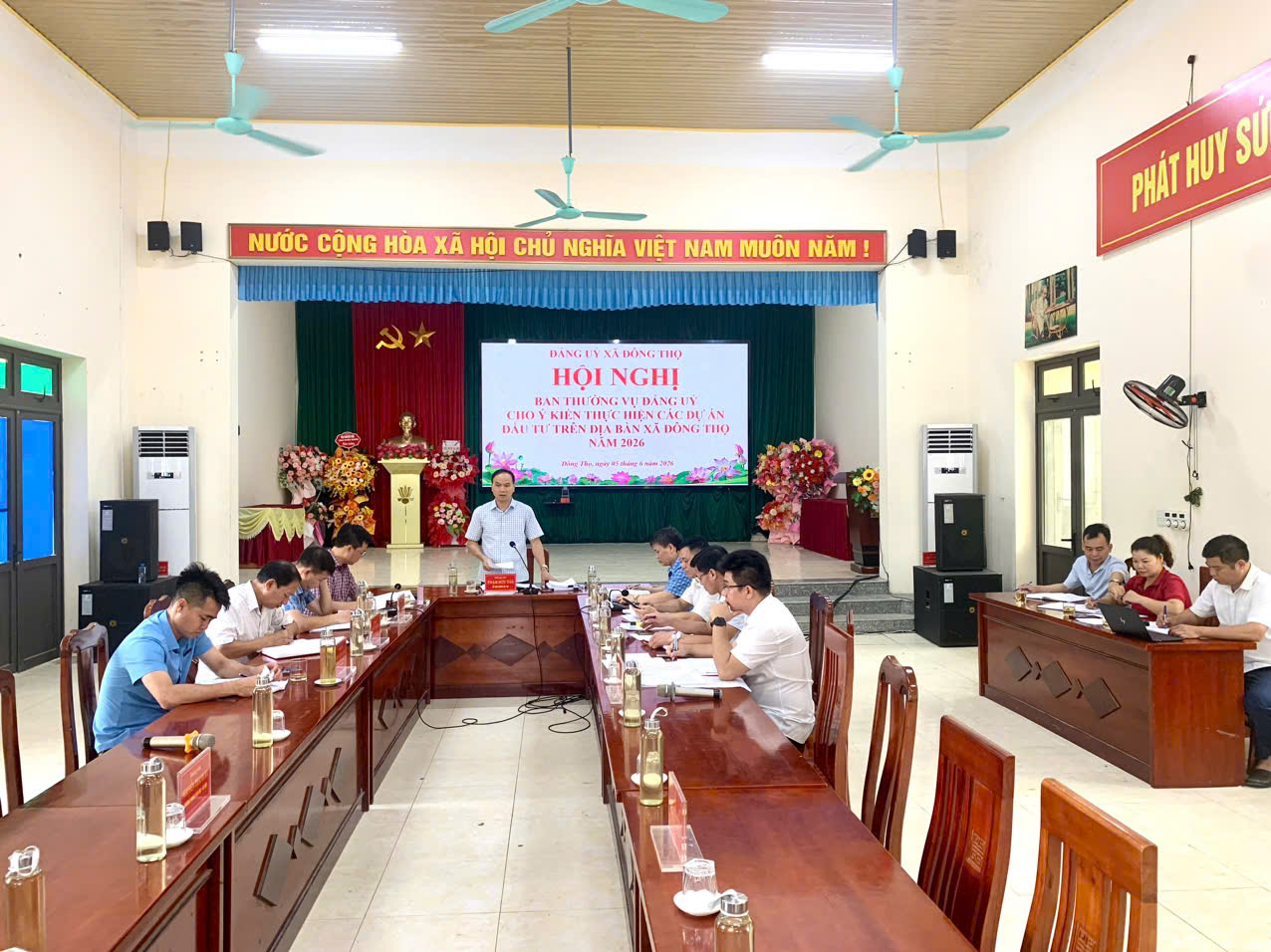 Hội nghị Ban Thường vụ Đảng ủy xã Đông Thọ cho ý kiến về thực hiện các dự án đầu tư trên địa bàn xã năm 2026