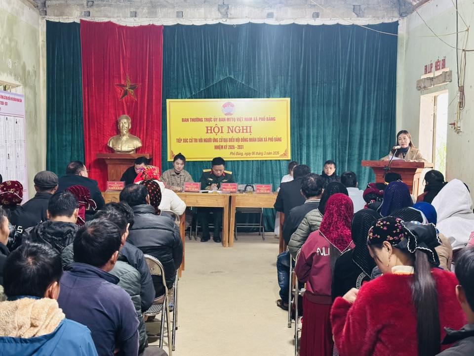 PHỐ BẢNG TỔ CHỨC HỘI NGHỊ TIẾP XÚC CỬ TRI VỚI NGƯỜI ỨNG CỬ ĐẠI BIỂU HĐND XÃ KHÓA II, NHIỆM KỲ 2026–2031