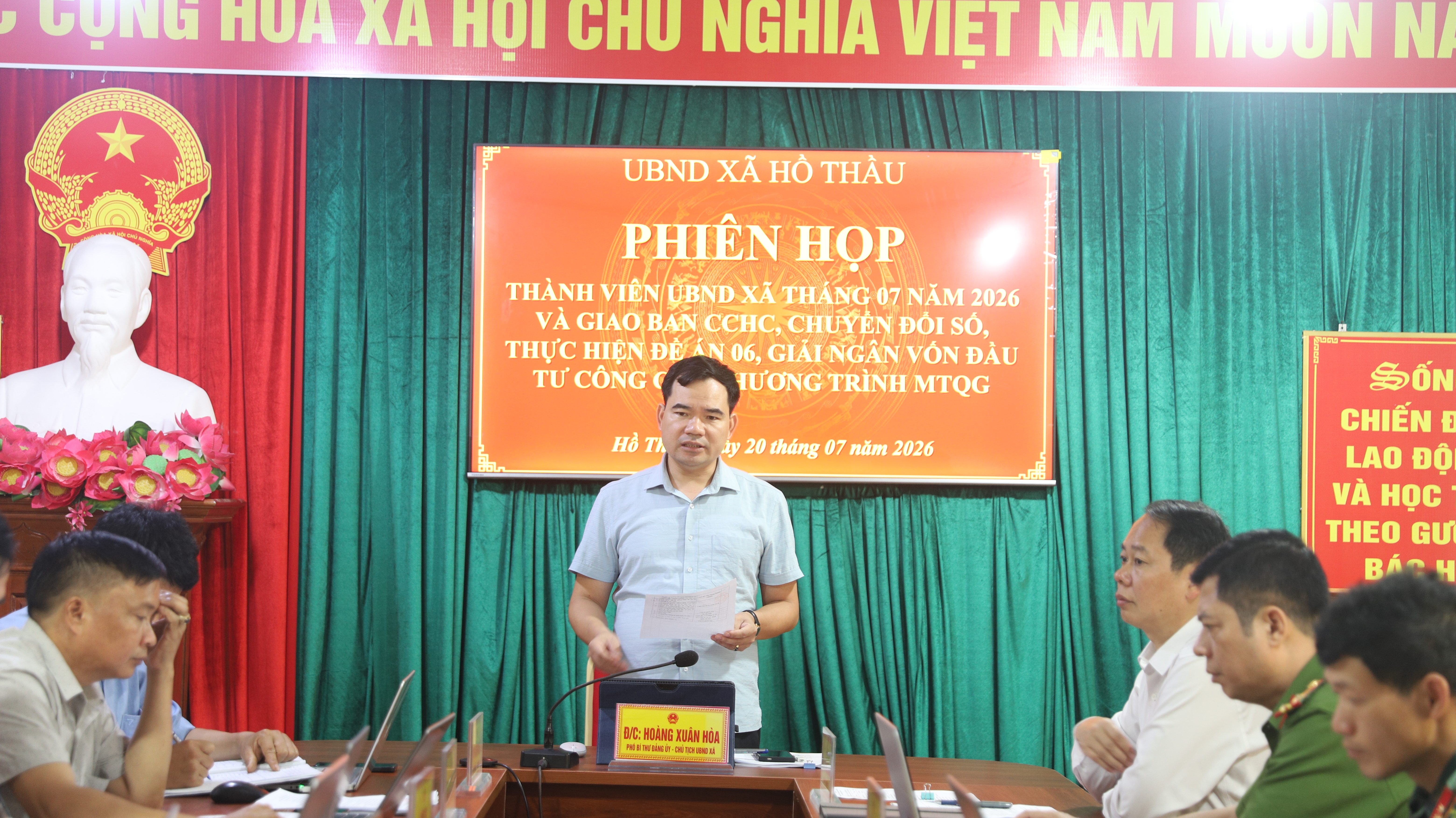 XÃ HỒ THẦU TỔ CHỨC  PHIÊN HỌP THÀNH VIÊN UBND XÃ THÁNG 7 NĂM 2026
