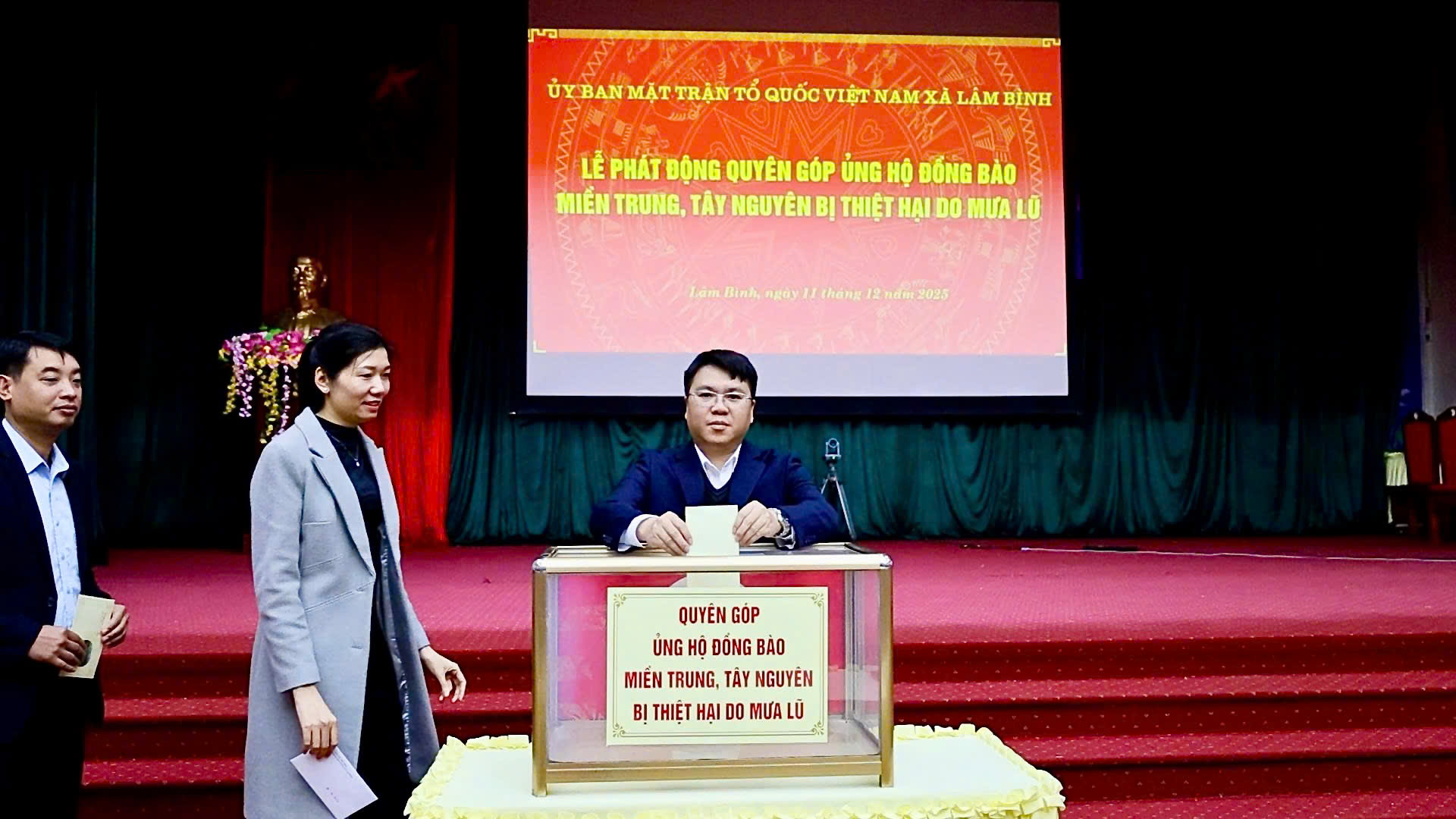 Lâm Bình phát động quyên góp ủng hộ đồng bào miền Trung, Tây Nguyên bị thiệt hại do mưa lũ