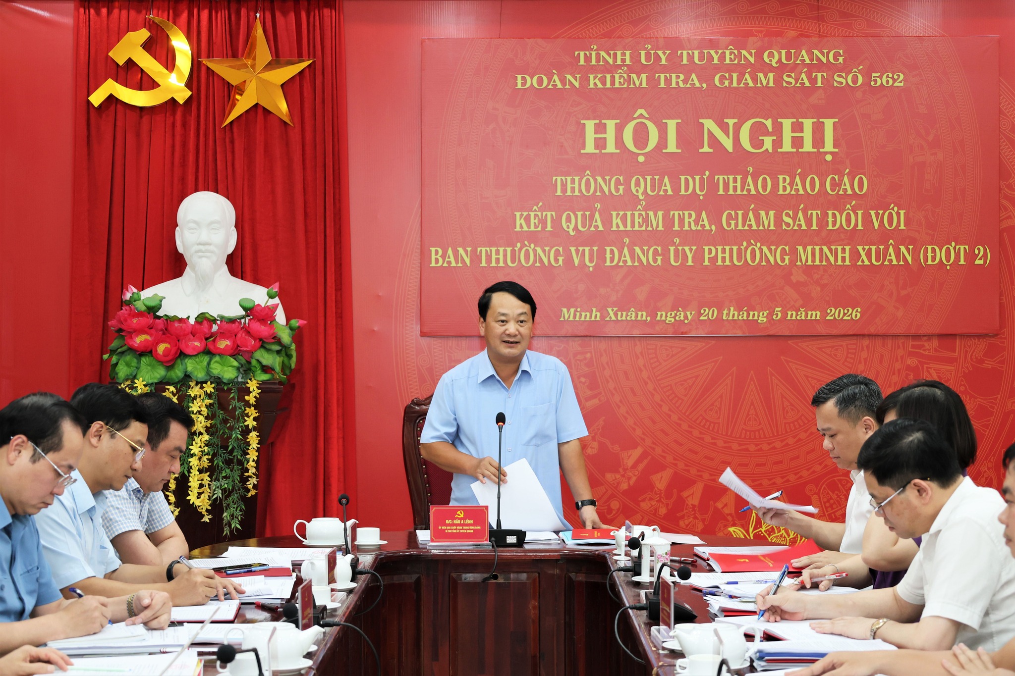 Hội nghị thông qua dự thảo Báo cáo kết quả kiểm tra, giám sát đối với Ban Thường vụ Đảng uỷ phường Minh Xuân (đợt 2)