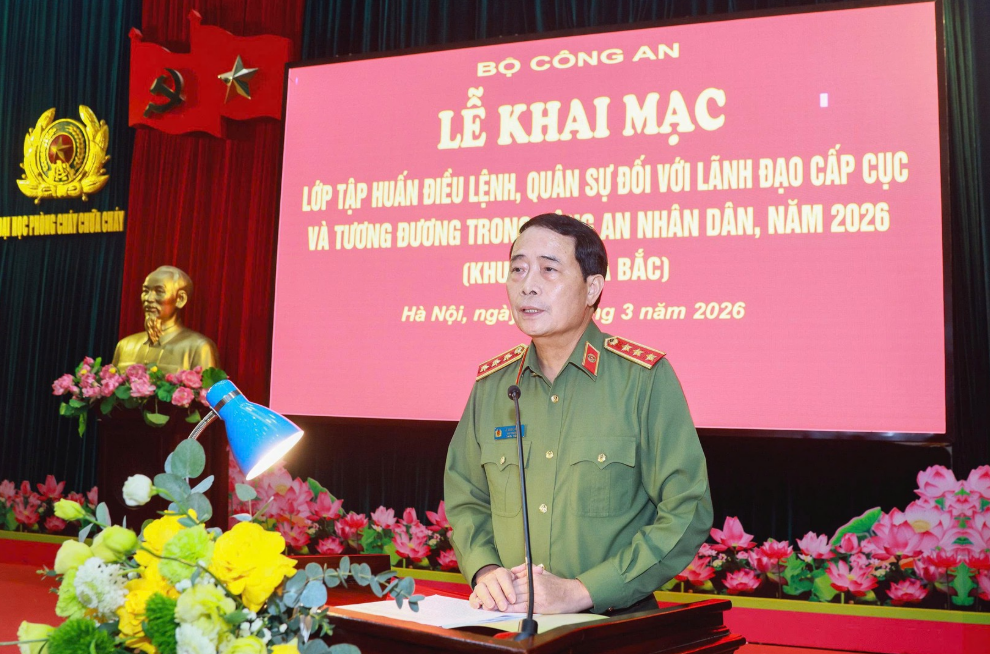KHAI MẠC LỚP TẬP HUẤN ĐIỀU LỆNH, QUÂN SỰ TRONG CÔNG AN NHÂN DÂN NĂM 2026 ĐỢT 1