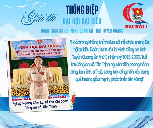 THÔNG ĐIỆP TUỔI TRẺ CÔNG AN TUYÊN QUANG GỬI TỚI ĐẠI HỘI