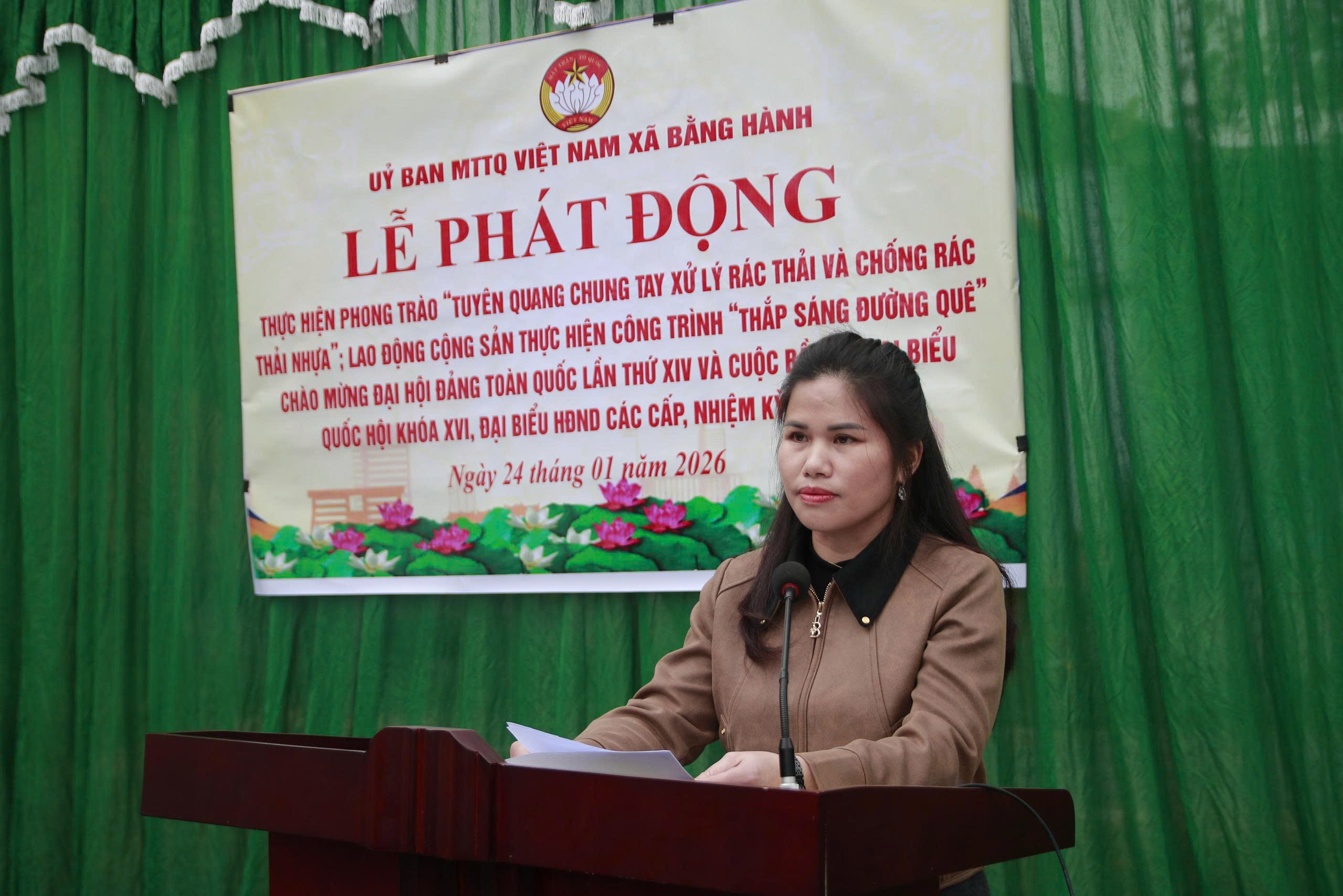 Lễ phát động thực hiện phong trào “Tuyên Quang chung tay xử lý rác thải và chống rác thải nhựa”; Lao động cộng sản thực hiện Công trình “Thắp sáng đường quê” chào mừng Cuộc bầu cử đại biểu Quốc hội khóa XVI và đại biểu HĐND các cấp, nhiệm kỳ 2026 – 2031