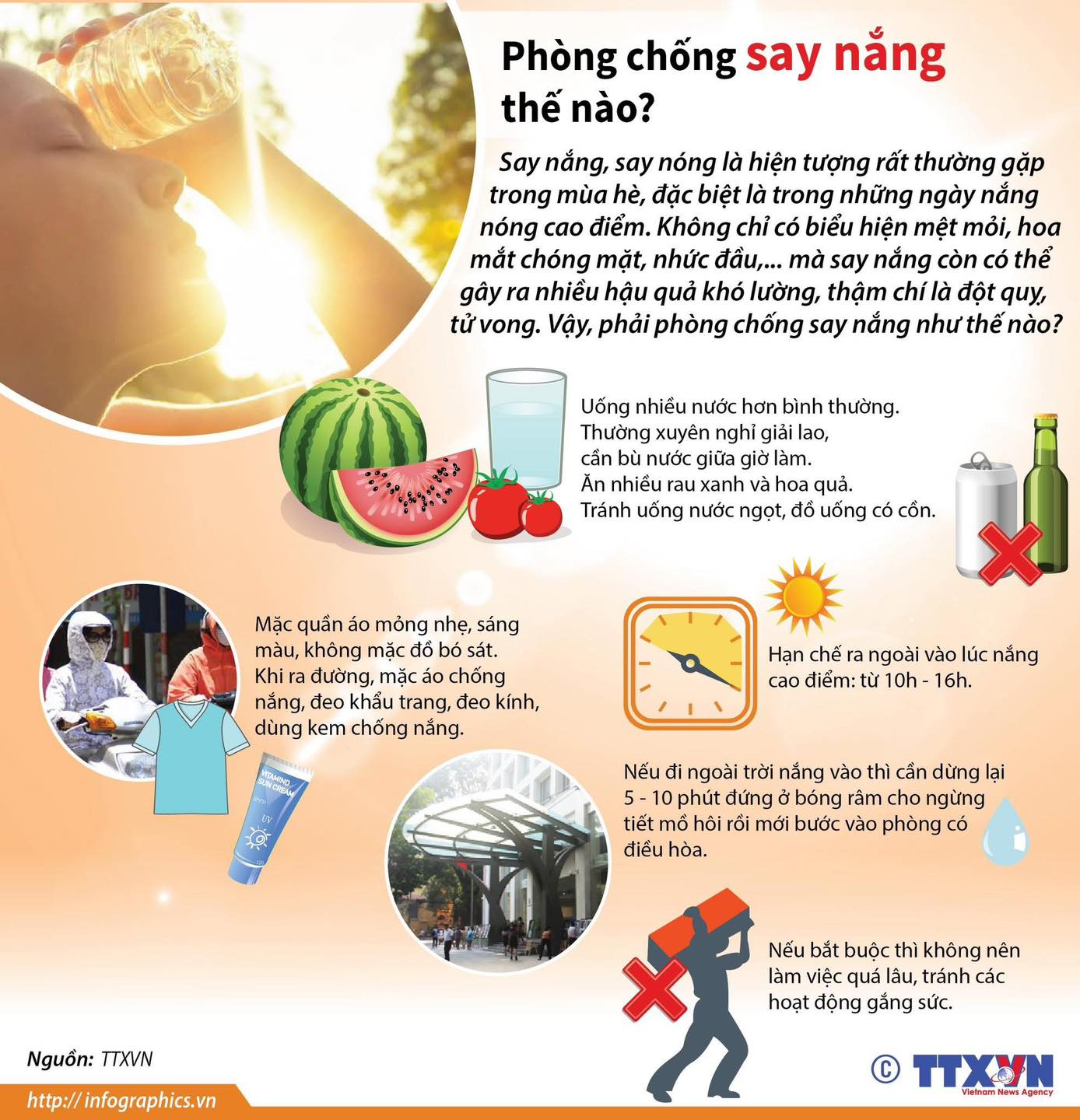  CHỦ ĐỘNG PHÒNG CHỐNG SAY NẮNG, SAY NÓNG TRONG NHỮNG NGÀY NẮNG NÓNG
