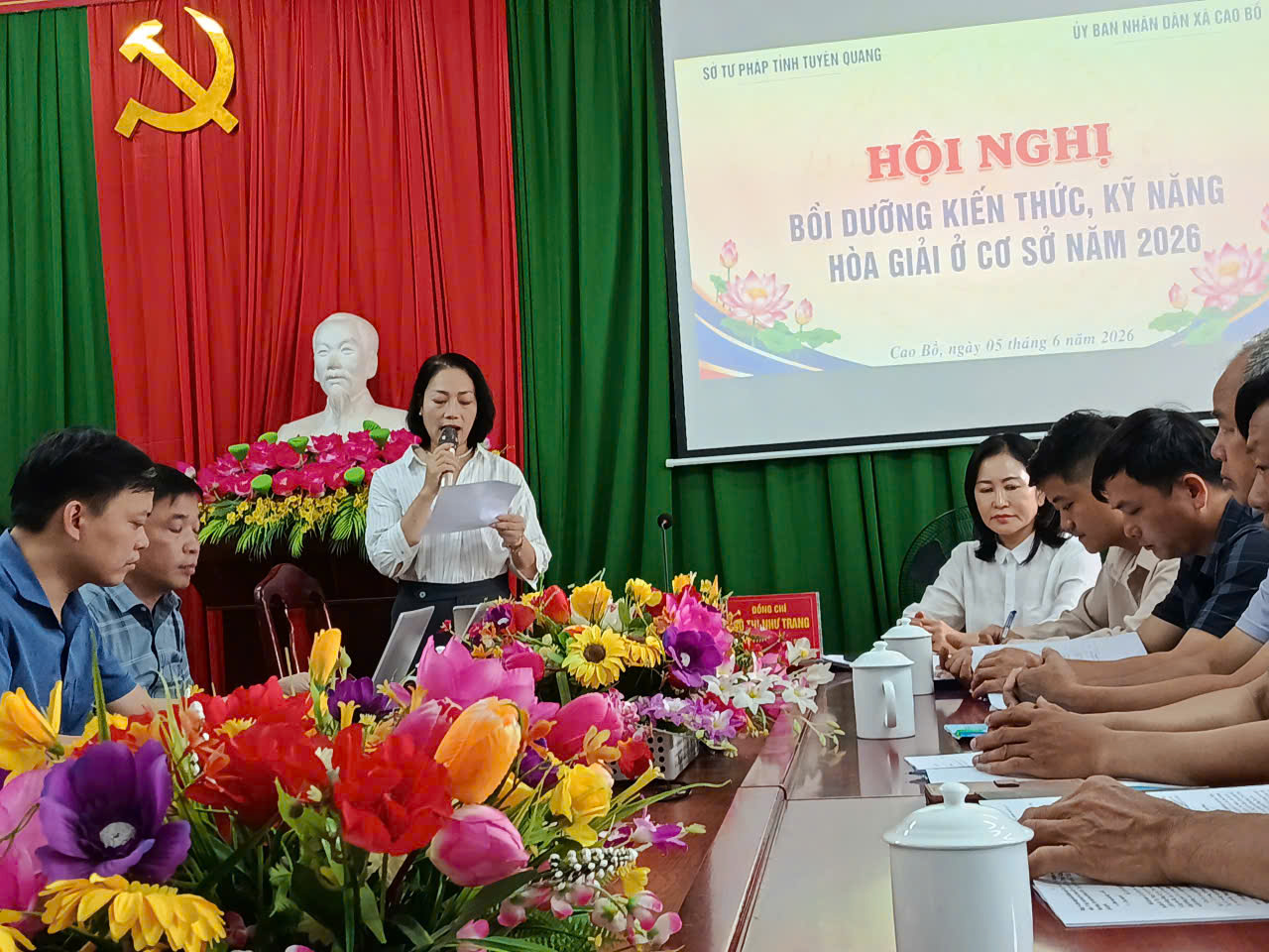 Xã Cao Bồ tổ chức Hội nghị bồi dưỡng kiến thức, kỹ năng hòa giải ở cơ sở năm 2026