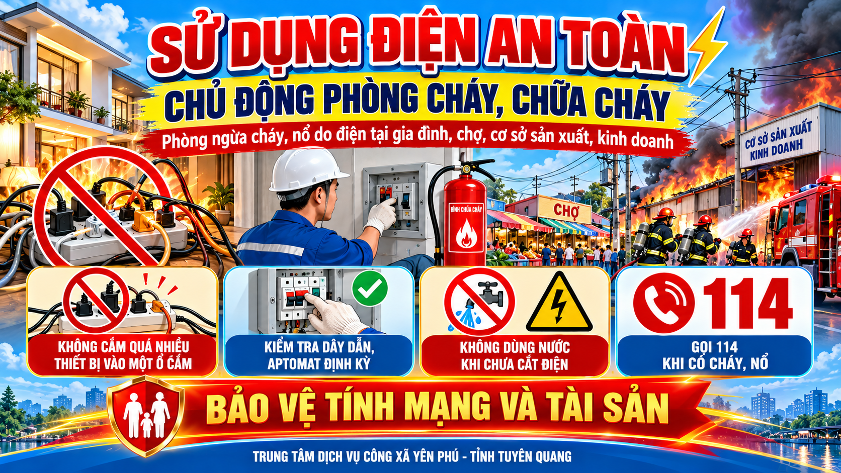 SỬ DỤNG ĐIỆN AN TOÀN, CHỦ ĐỘNG PHÒNG NGỪA CHÁY, NỔ TỪ MỖI GIA ĐÌNH