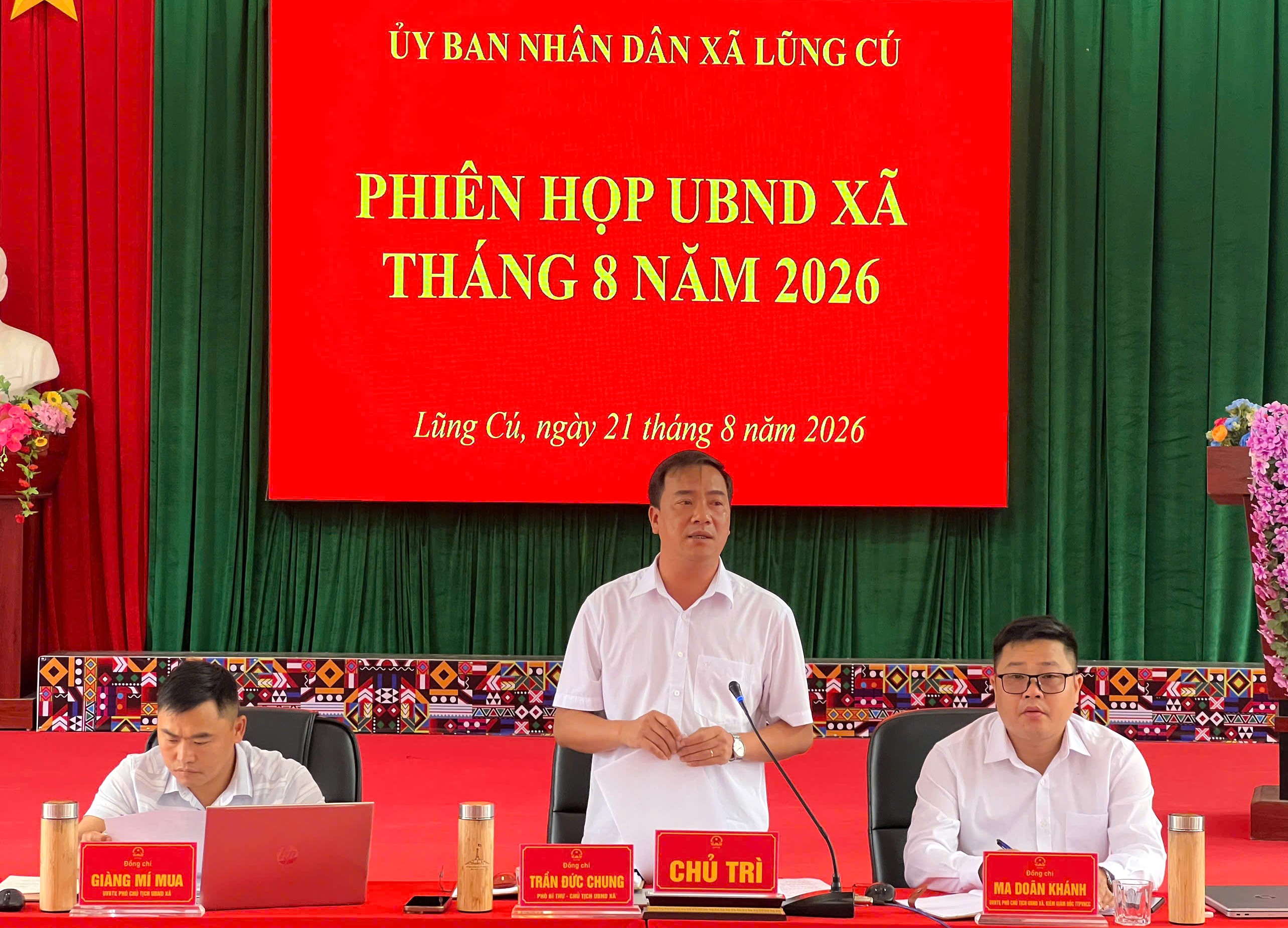 ỦY BAN NHÂN DÂN XÃ LŨNG CÚ TỔ CHỨC PHIÊN HỌP THƯỜNG KỲ THÁNG 8 NĂM 2026