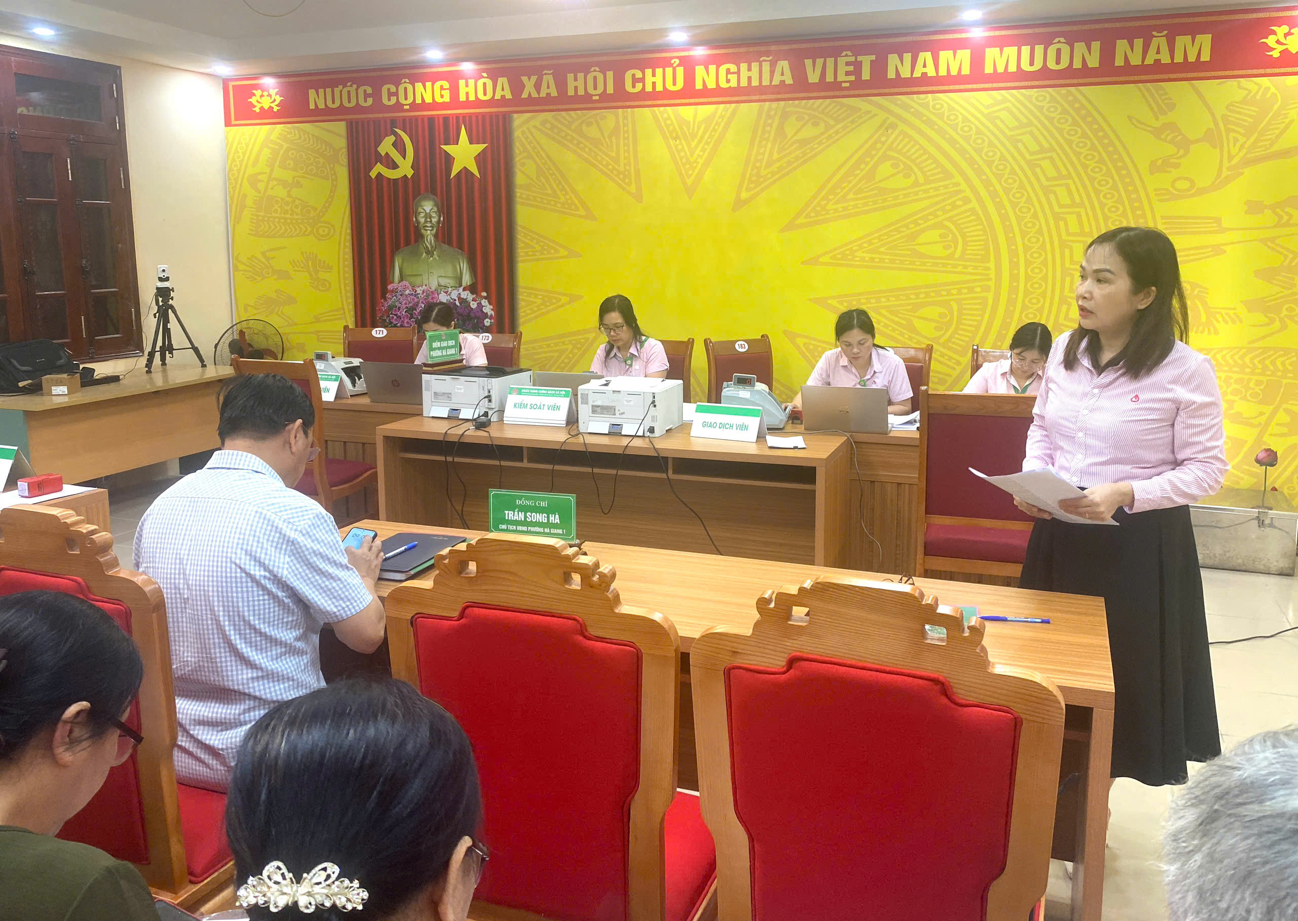 PHƯỜNG HÀ GIANG 1 GIAO BAN ĐIỂM GIAO DỊCH NGÂN HÀNG CHÍNH SÁCH XÃ HỘI THÁNG 4/2026.