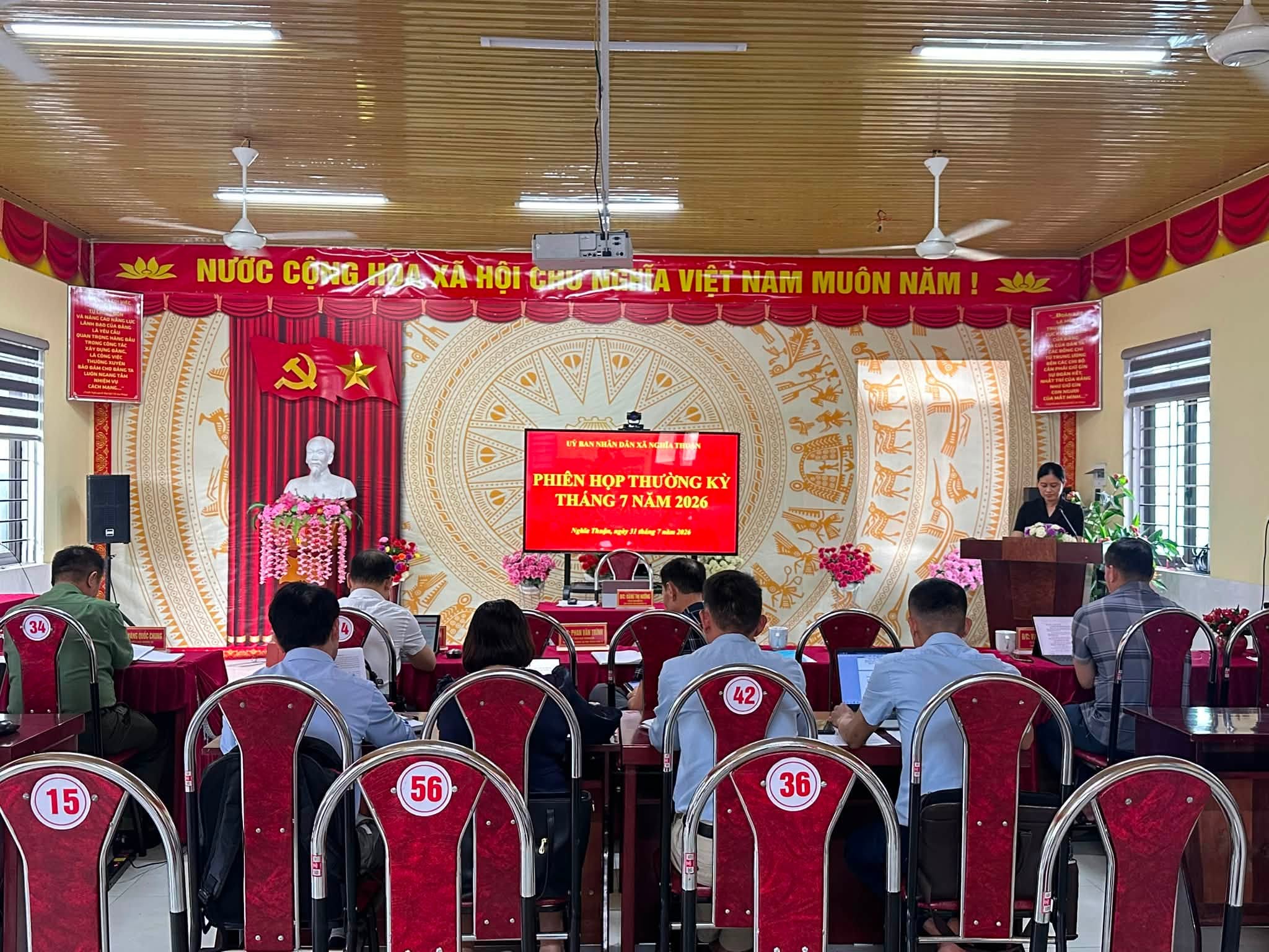 UBND xã Nghĩa Thuận tổ chức Phiên họp thường kỳ tháng 7 năm 2026