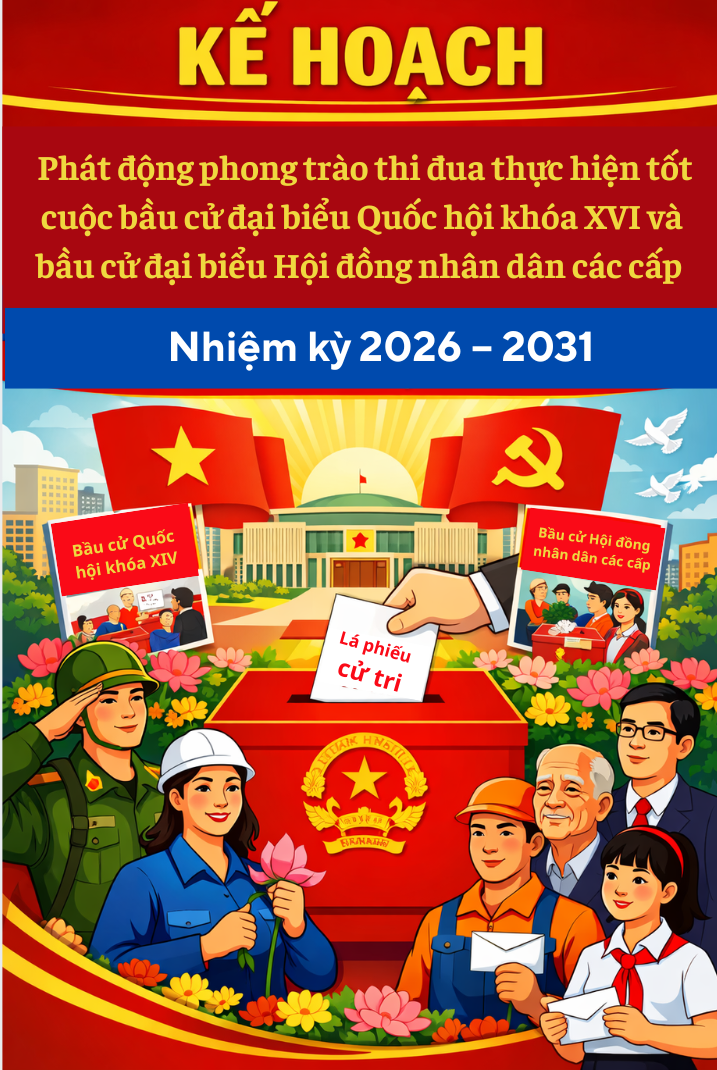 Ủy ban nhân dân phường Minh Xuân đã ban hành KẾ HOẠCH Phát động phong trào thi đua thực hiện tốt cuộc bầu cử đại biểu Quốc hội khóa XVI và bầu cử đại biểu Hội đồng nhân dân các cấp nhiệm kỳ 2026 – 2031 trên địa bàn phường Minh Xuân
