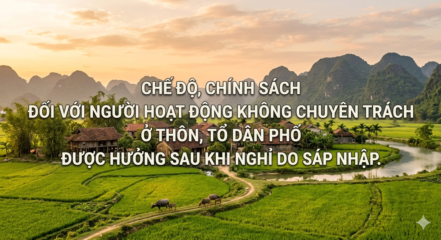 CHẾ ĐỘ, CHÍNH SÁCH ĐỐI VỚI NGƯỜI HOẠT ĐỘNG KHÔNG CHUYÊN TRÁCH Ở THÔN, TỔ DÂN PHỐ ĐƯỢC HƯỞNG SAU KHI NGHỈ DO SÁP NHẬP