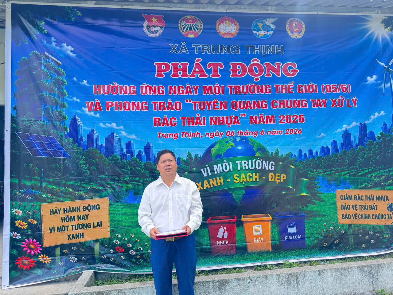 XÃ TRUNG THỊNH PHÁT ĐỘNG HƯỞNG ỨNG NGÀY MÔI TRƯỜNG THẾ GIỚI VÀ PHONG TRÀO “TUYÊN QUANG CHUNG TAY XỬ LÝ RÁC THẢI NHỰA” NĂM 2026