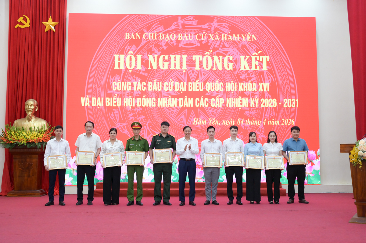 Xã Hàm Yên tổng kết cuộc bầu cử đại biểu Quốc hội khóa XVI và đại biểu HĐND các cấp nhiệm kỳ 2026–2031