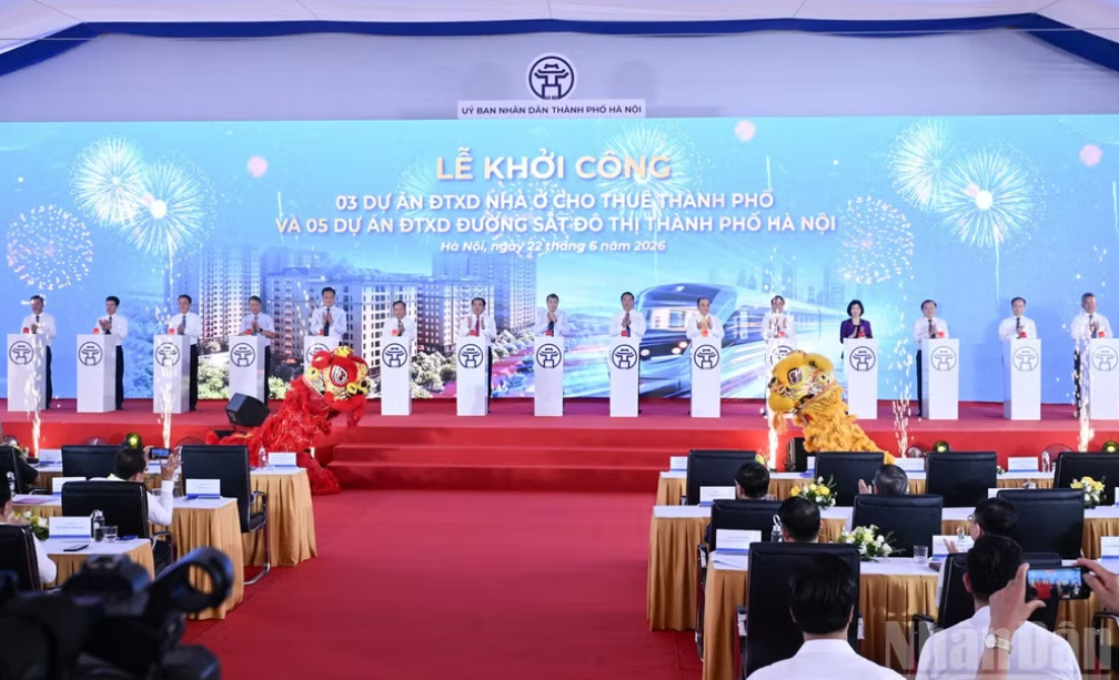 Thủ tướng Lê Minh Hưng dự lễ khởi công đồng loạt các dự án nhà ở cho thuê và đường sắt đô thị thành phố Hà Nội