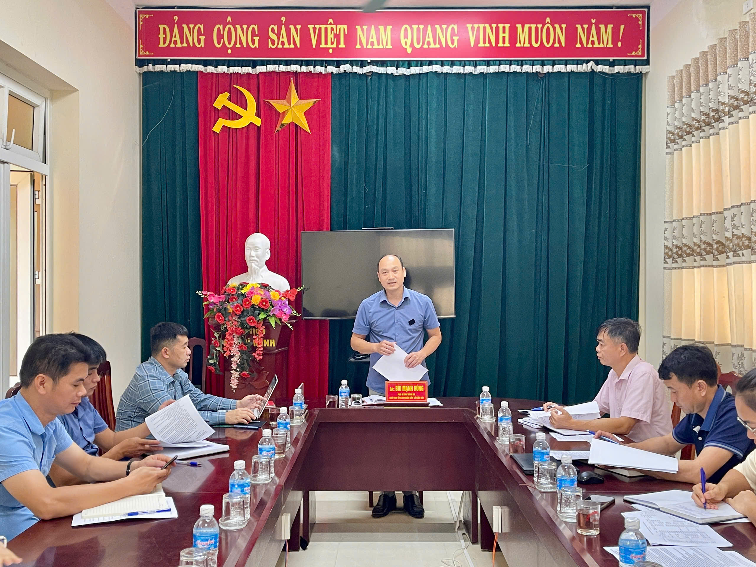 Ban đại diện Hội đồng quản trị Ngân hàng Chính sách xã hội xã Kiên Đài tổ chức phiên họp đánh giá kết quả hoạt động quý II, triển khai nhiệm vụ quý III năm 2026