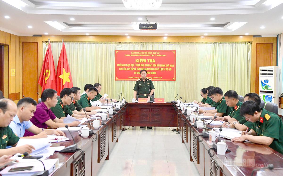 Quân khu 2 kiểm tra triển khai Chiến dịch 500 ngày tìm kiếm, quy tập hài cốt liệt sĩ tại Tuyên Quang