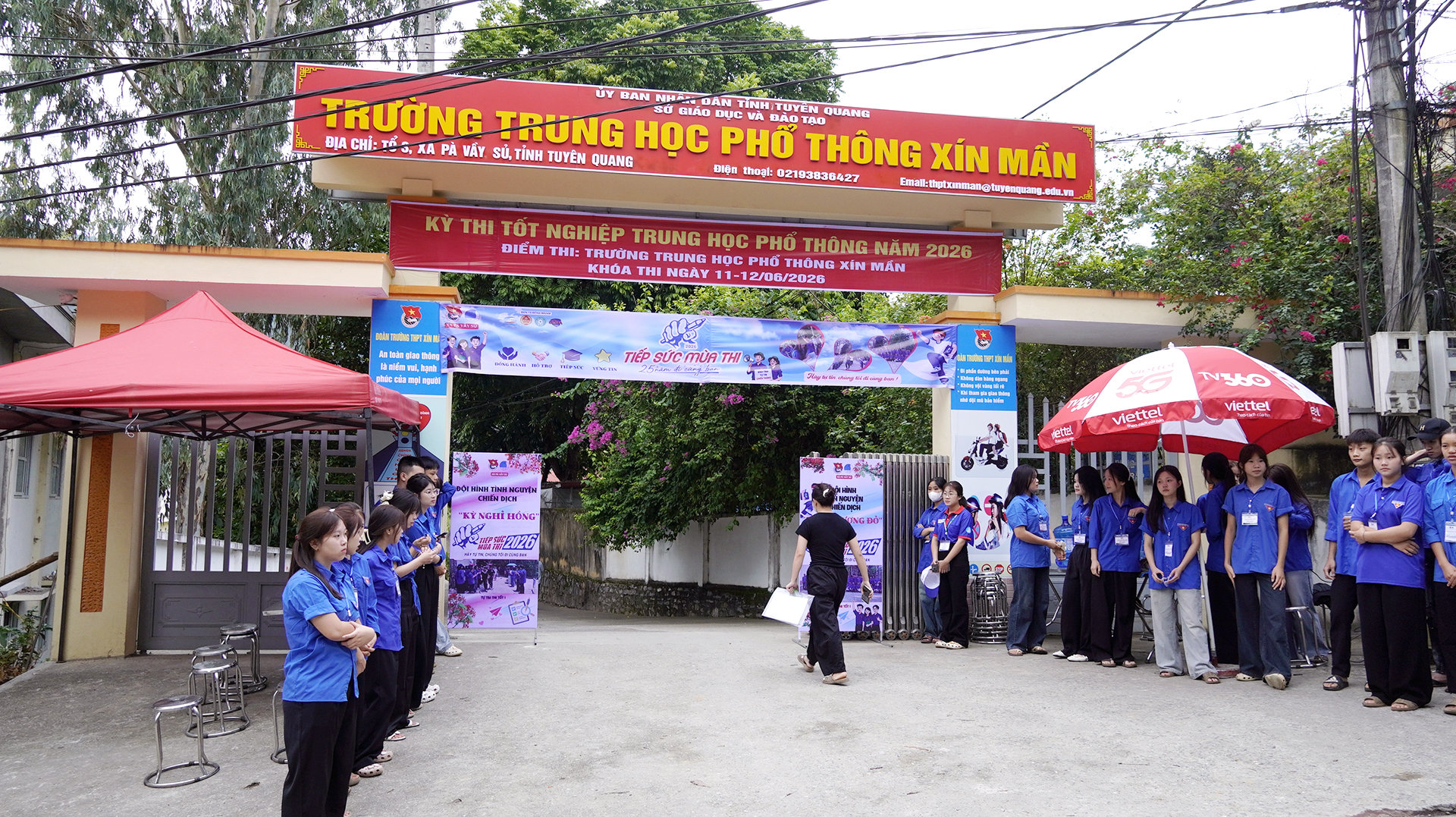 266 THÍ SINH BƯỚC VÀO NGÀY ĐẦU TIÊN KỲ THI TỐT NGHIỆP THPT NĂM 2026 TẠI ĐIỂM THI THPT XÍN MẦN