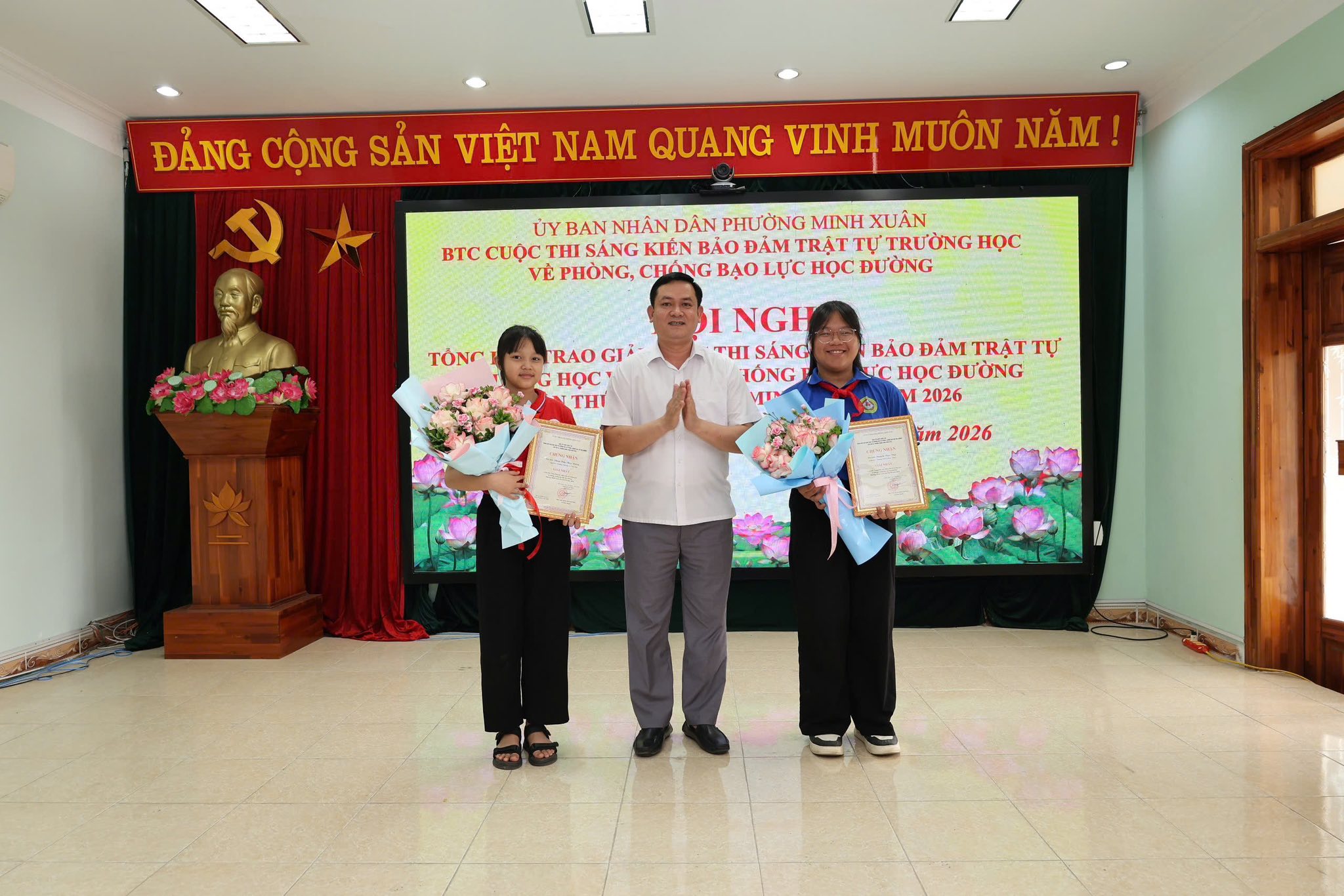 Phường Minh Xuân Tổng kết và trao giải Cuộc thi “Sáng kiến bảo đảm trật tự trường học về phòng, chống bạo lực học đường” lần thứ III năm 2026.