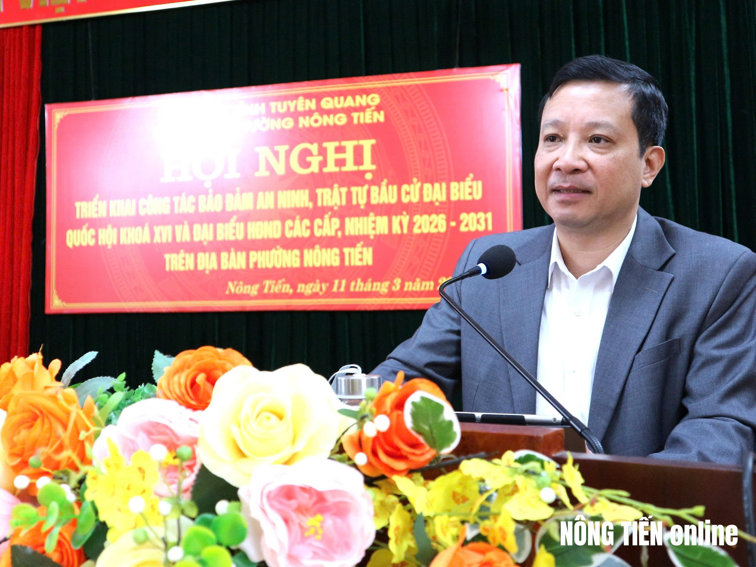 Phường Nông Tiến siết chặt kỷ cương, bảo đảm tuyệt đối an ninh, an toàn cho Ngày hội non sông