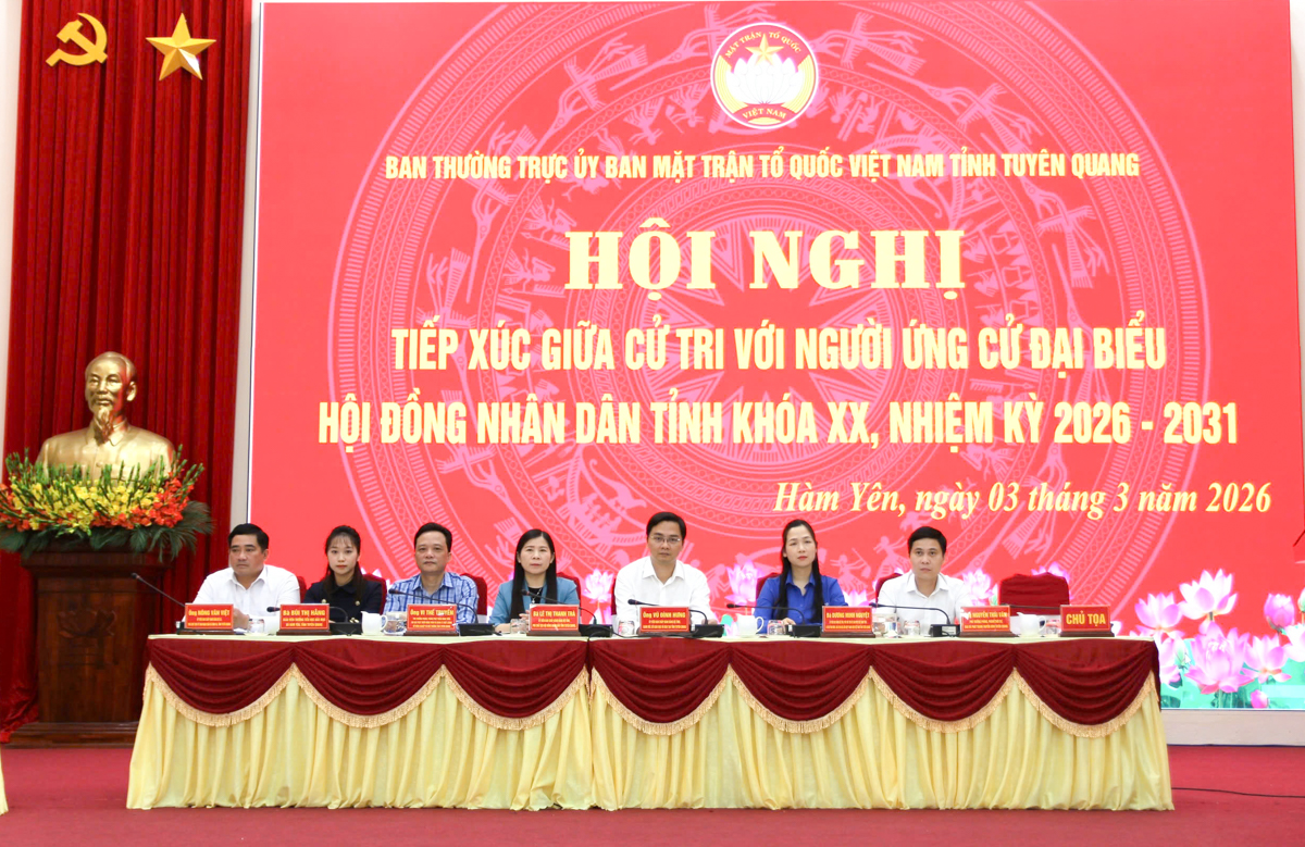 Ứng cử viên đại biểu HĐND tỉnh đơn vị bầu cử số 4 tiếp xúc cử tri vận động bầu cử tại xã Hàm Yên