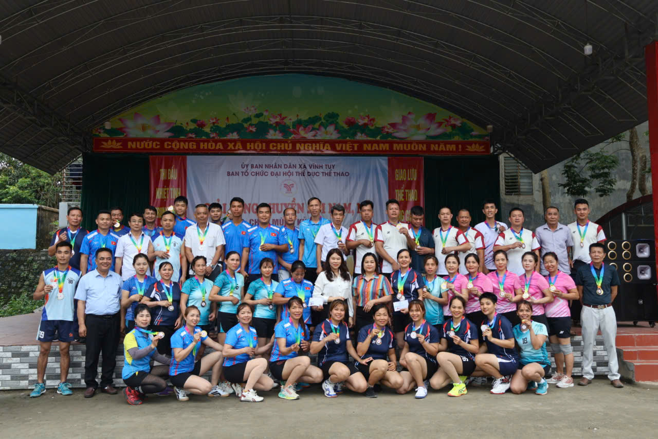 Xã Vĩnh Tuy bế mạc Giải bóng chuyền hơi Nam, Nữ năm 2026