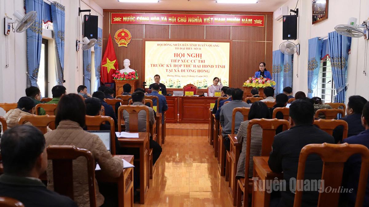 Tổ đại biểu số 11 HĐND tỉnh tiếp xúc cử tri tại xã Đường Hồng và Yên Cường