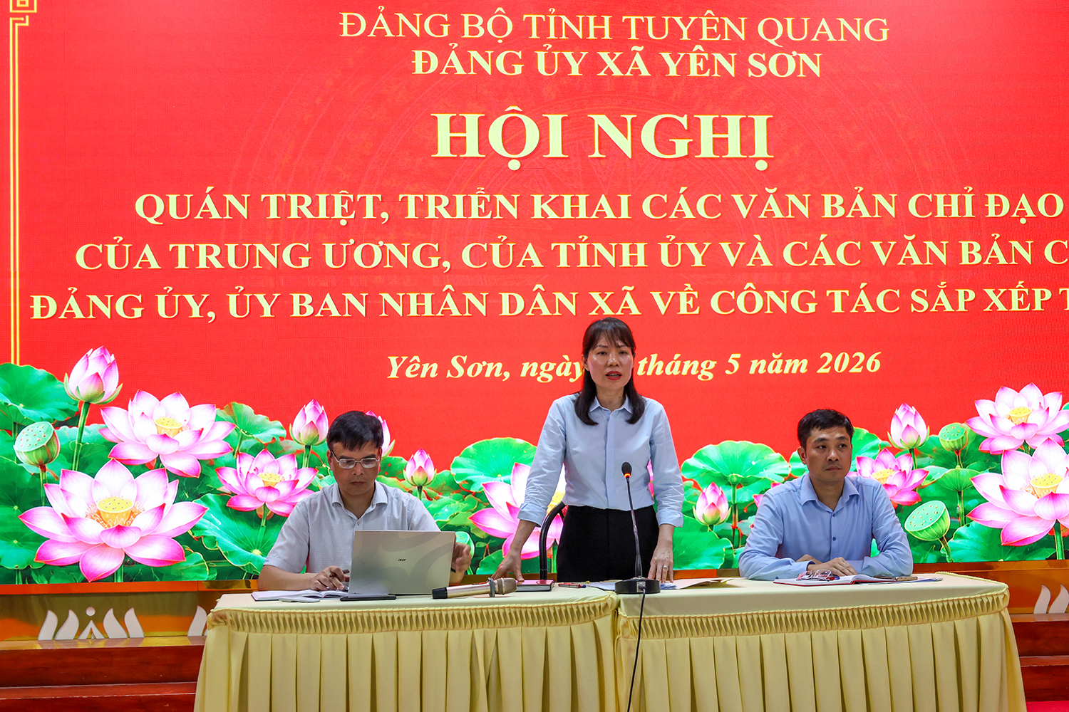 Xã Yên Sơn tổ chức Hội nghị quán triệt, triển khai các văn bản chỉ đạo về công tác sắp xếp thôn