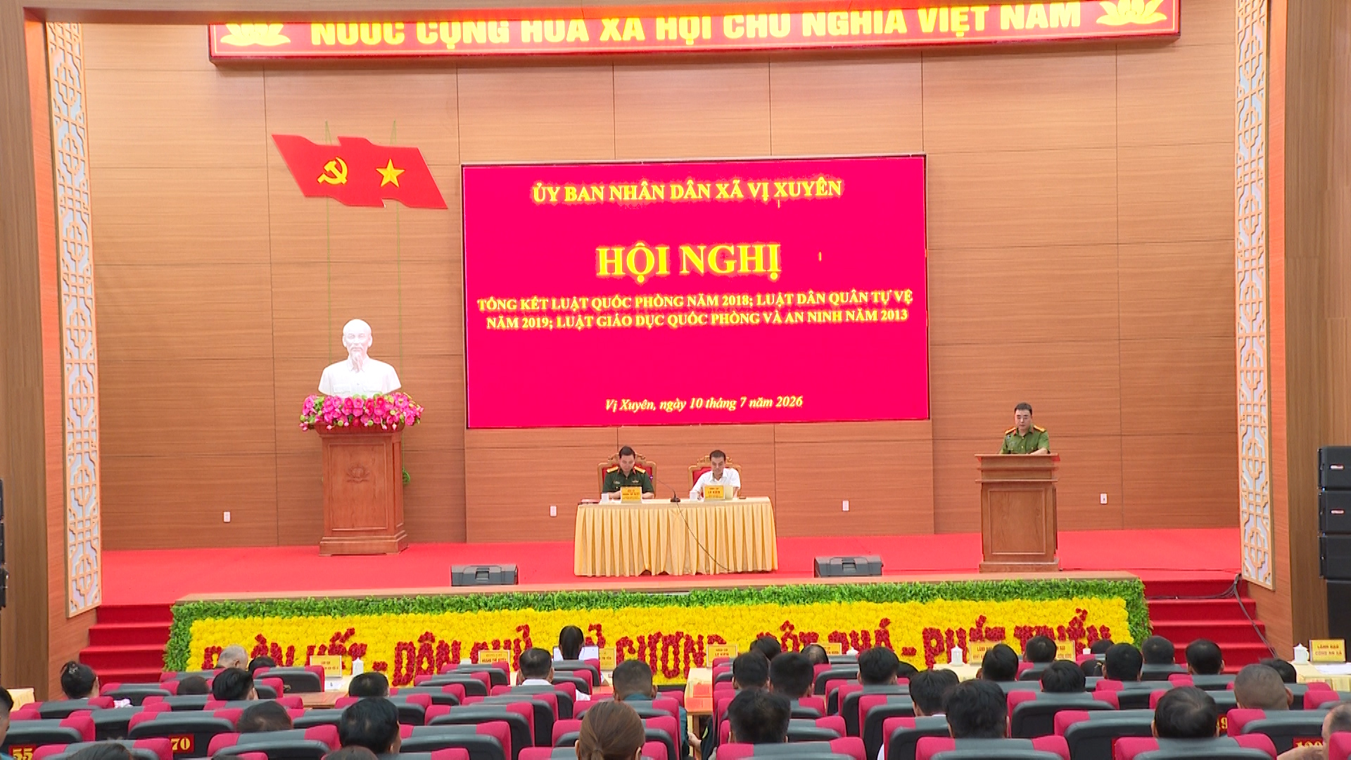 Tổng kết luật quốc phòng năm 2018, luật dân quân tự vệ năm 2019 và luật giáo dục quốc phòng, an ninh năm 2013.